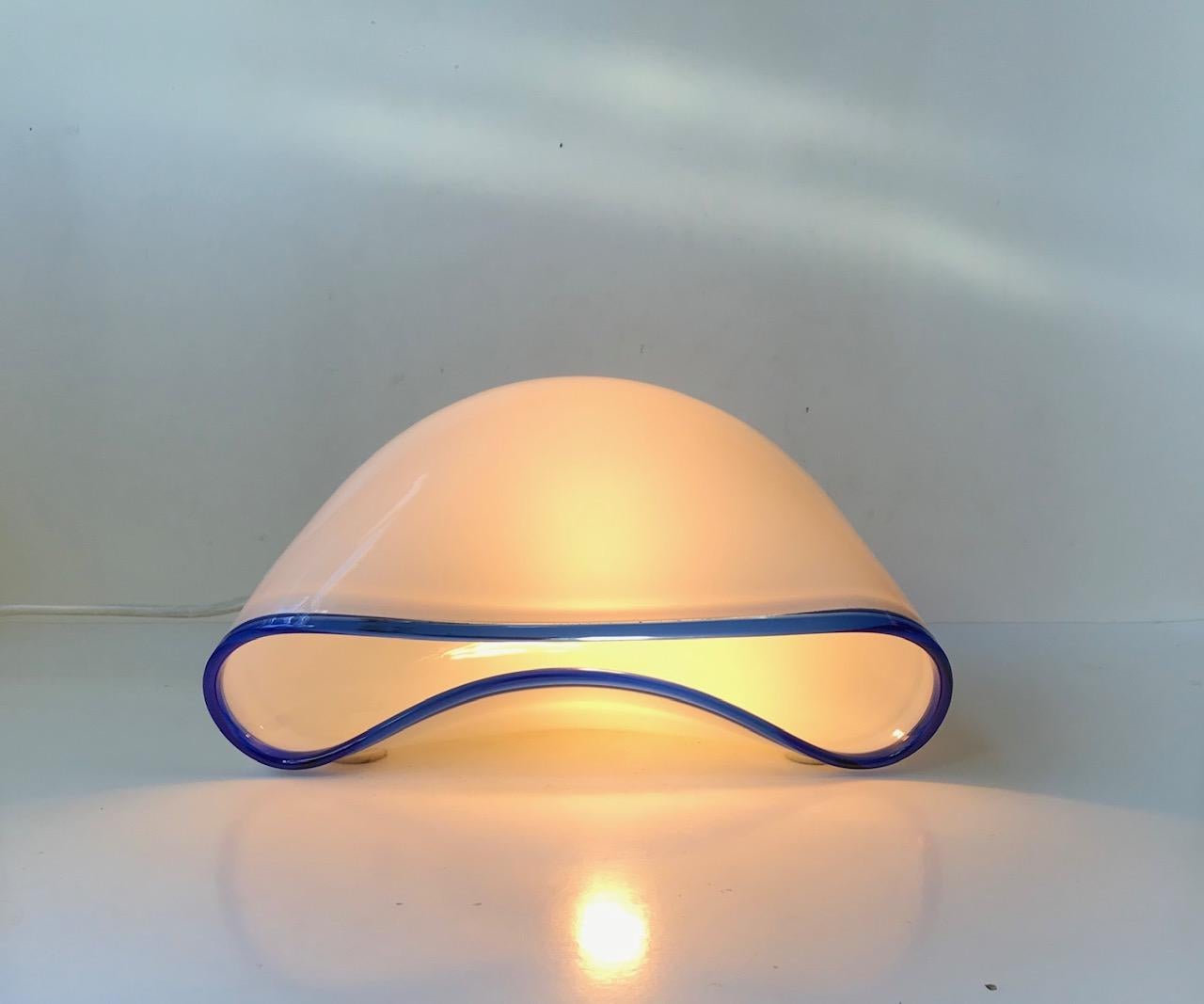 Collapsed Opaline Glass Table Lamp ORSEA by Vistosi Vetreria, 1970s For Sale 5
