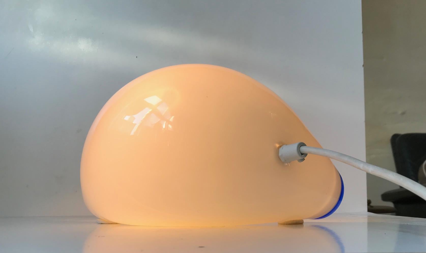Collapsed Opaline Glass Table Lamp ORSEA by Vistosi Vetreria, 1970s In Good Condition For Sale In Esbjerg, DK