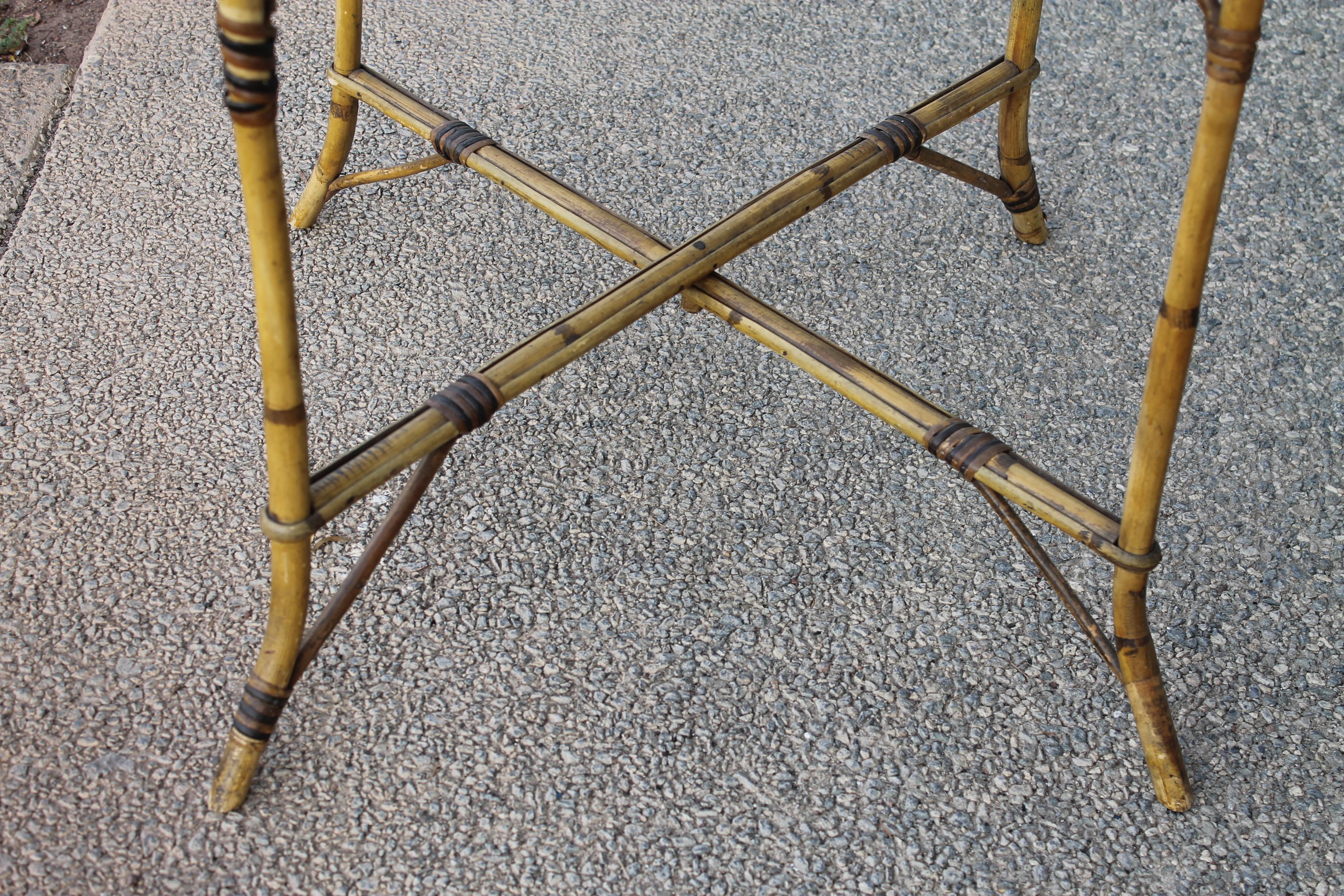 Unknown Collapsible Bamboo and Rattan Occasional Table