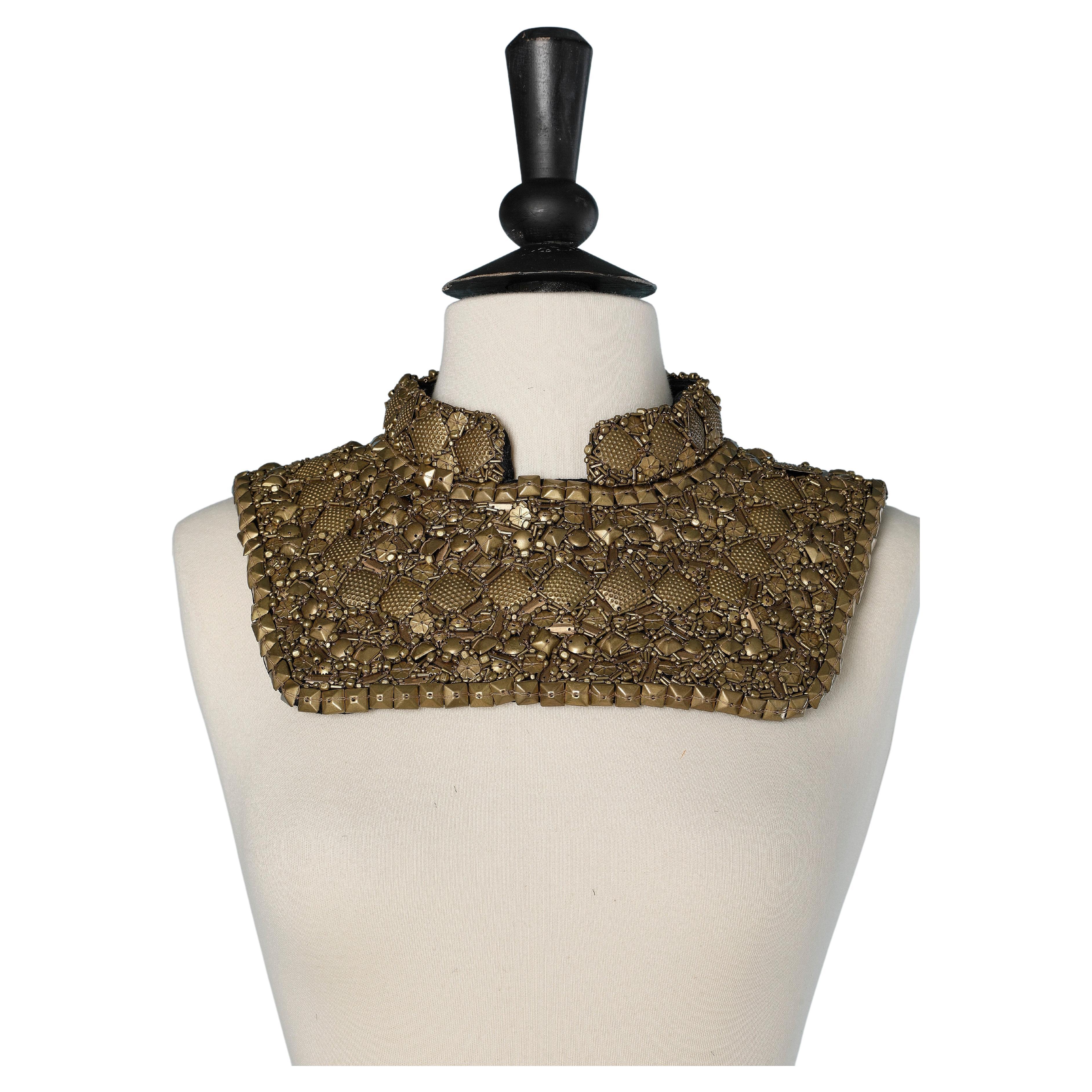 Collar in metallic beads and zip in the middle back Peachboo + Krejberg For Sale