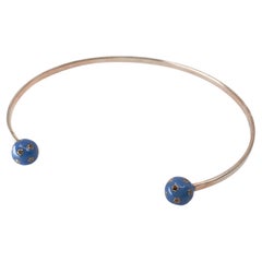 Collar Necklace Blue Enamel Star Orb Diamonds