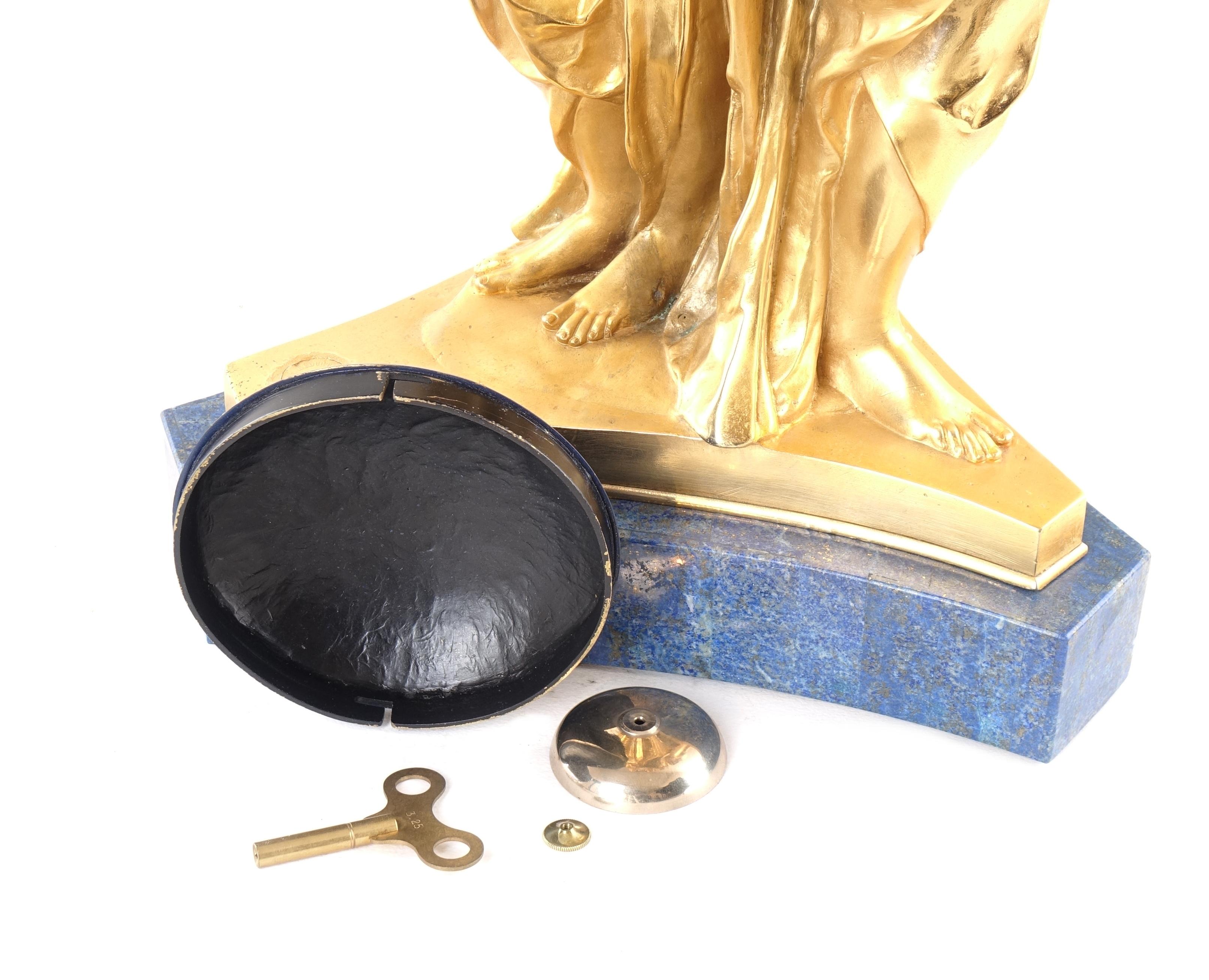 Collas Achille for Ferdinand Barbedienne, Gilt Bronze Clock, Three Graces Sculp 8