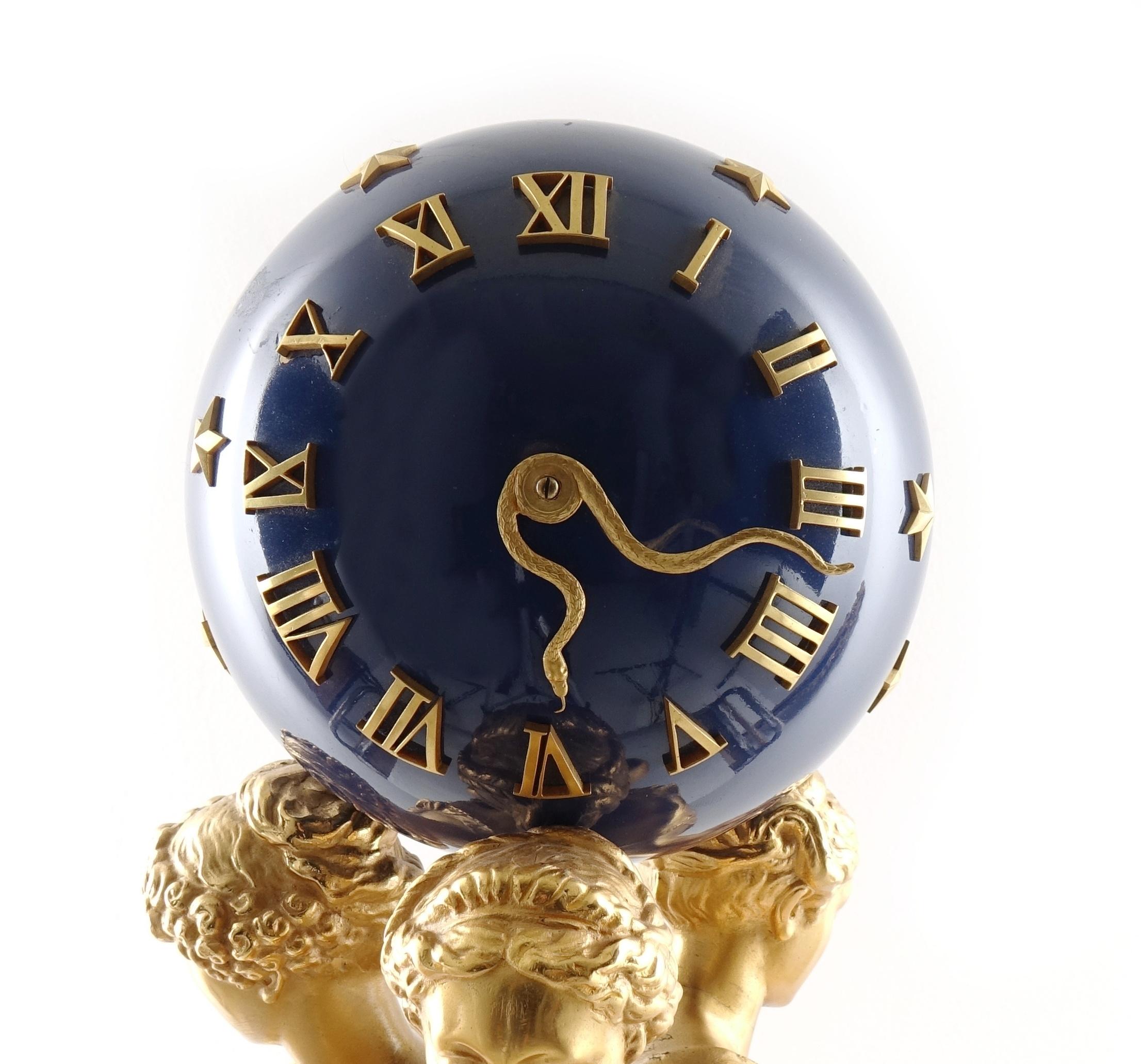 Collas Achille for Ferdinand Barbedienne, Gilt Bronze Clock, Three Graces Sculp 9