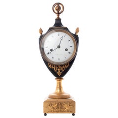 Antique Collas French Empire Gilt Bronze Mantel Clock