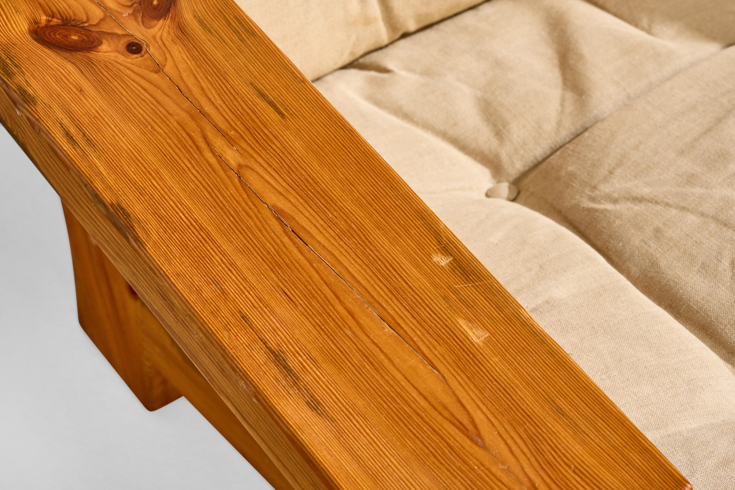 Chaises longues Collden, pin, tissu, Suède, 1970 en vente 5