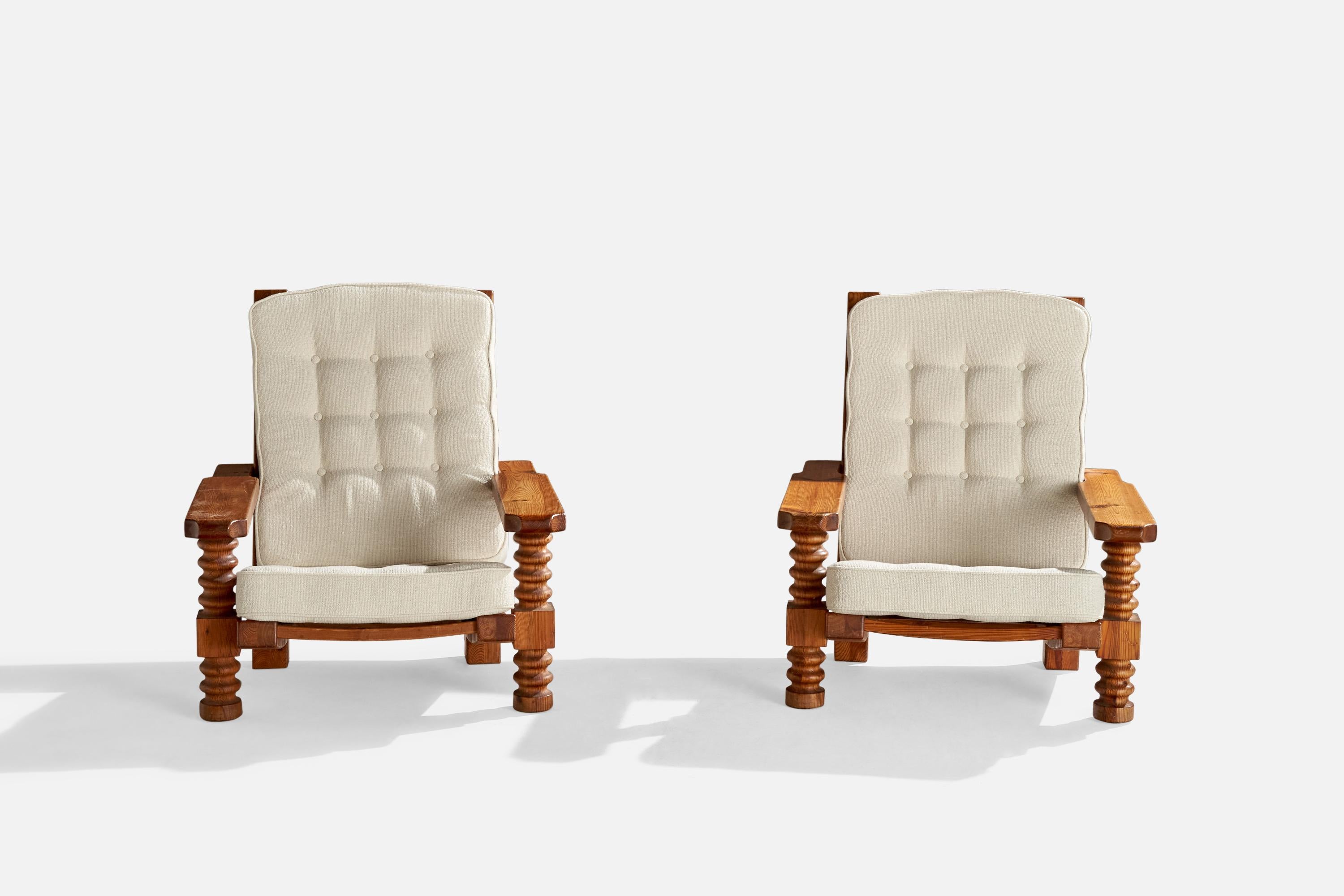 Suédois Chaises longues Collden, pin, tissu, Suède, 1970 en vente