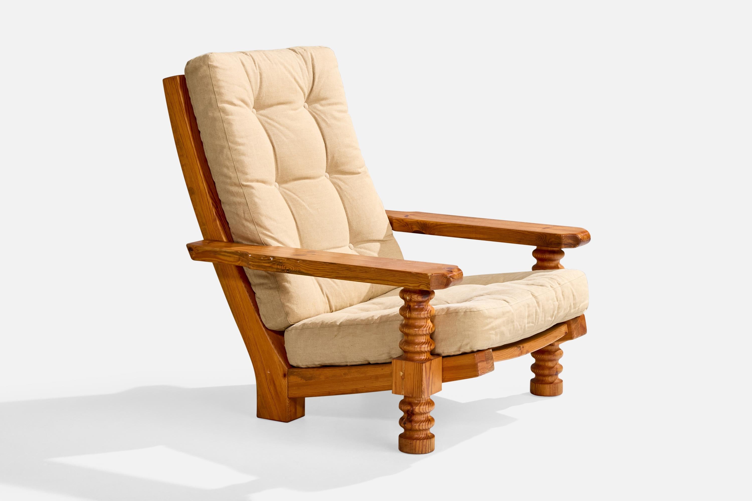 Chaises longues Collden, pin, tissu, Suède, 1970 Bon état - En vente à High Point, NC