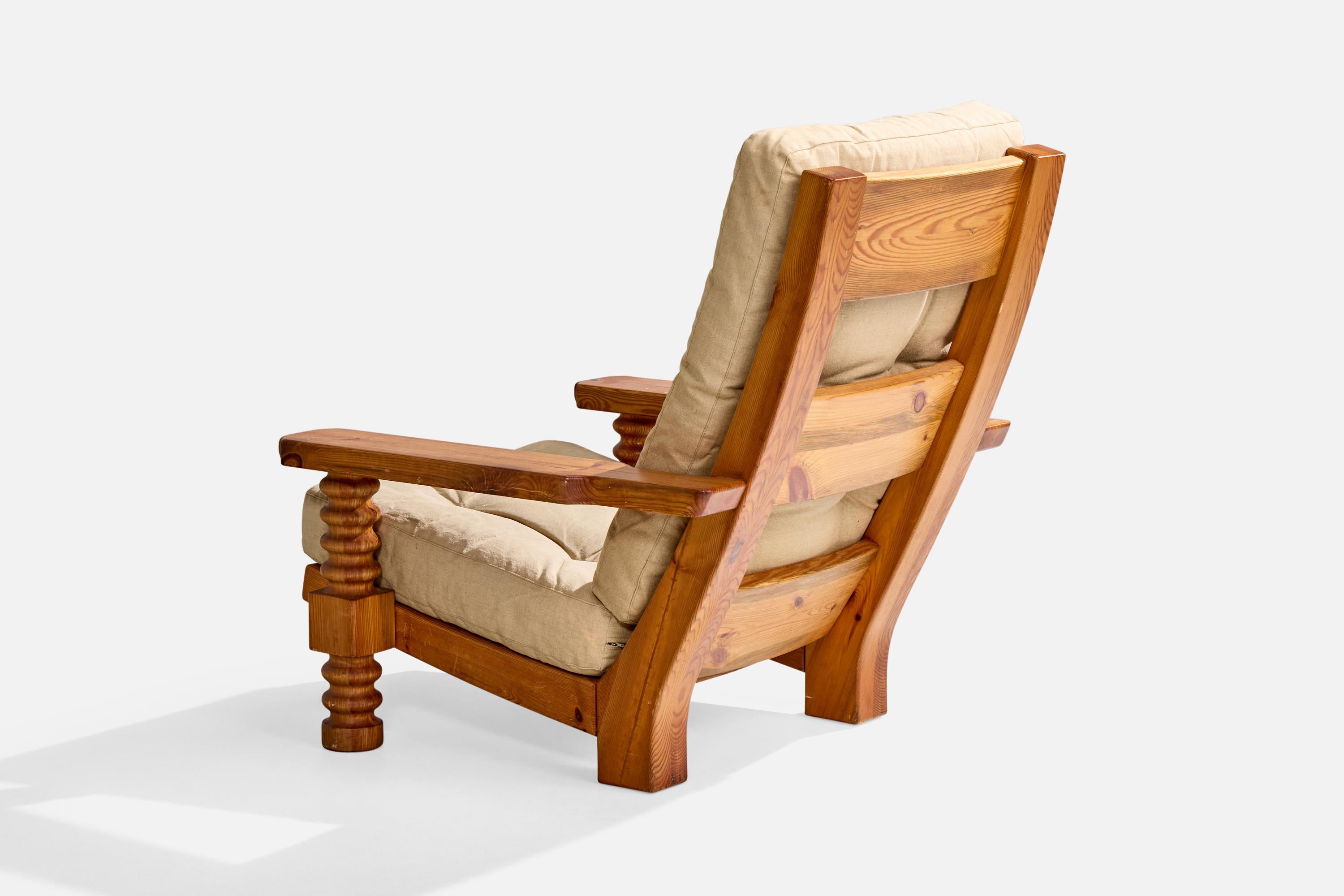 Fin du 20e siècle Chaises longues Collden, pin, tissu, Suède, 1970 en vente