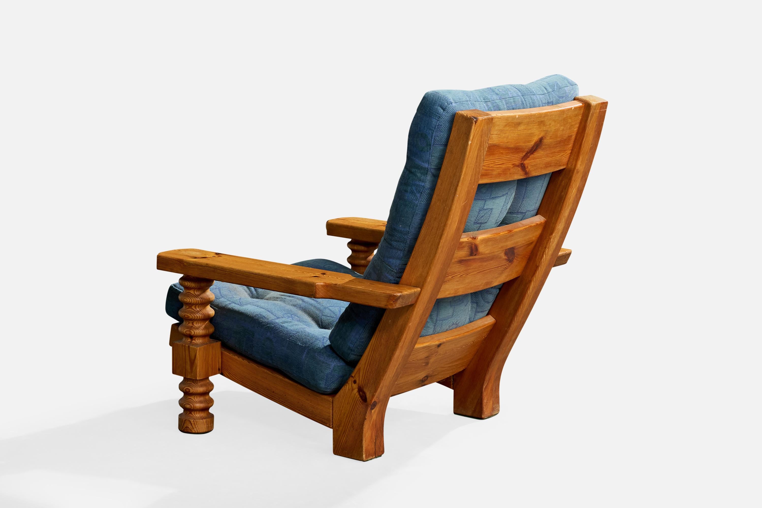 Fin du 20e siècle Chaises longues Collden, pin, tissu, Suède, 1970 en vente