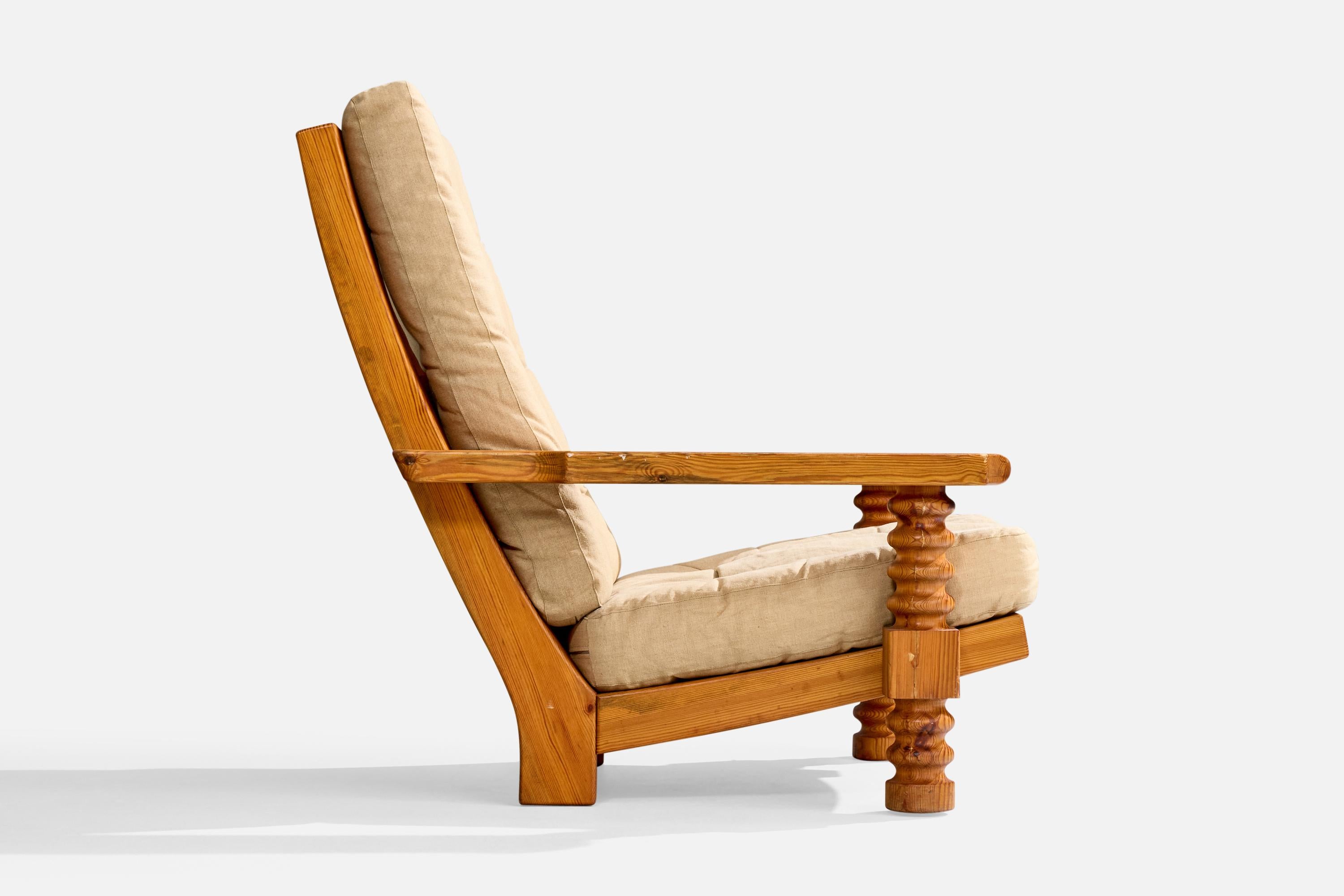 Tissu Chaises longues Collden, pin, tissu, Suède, 1970 en vente