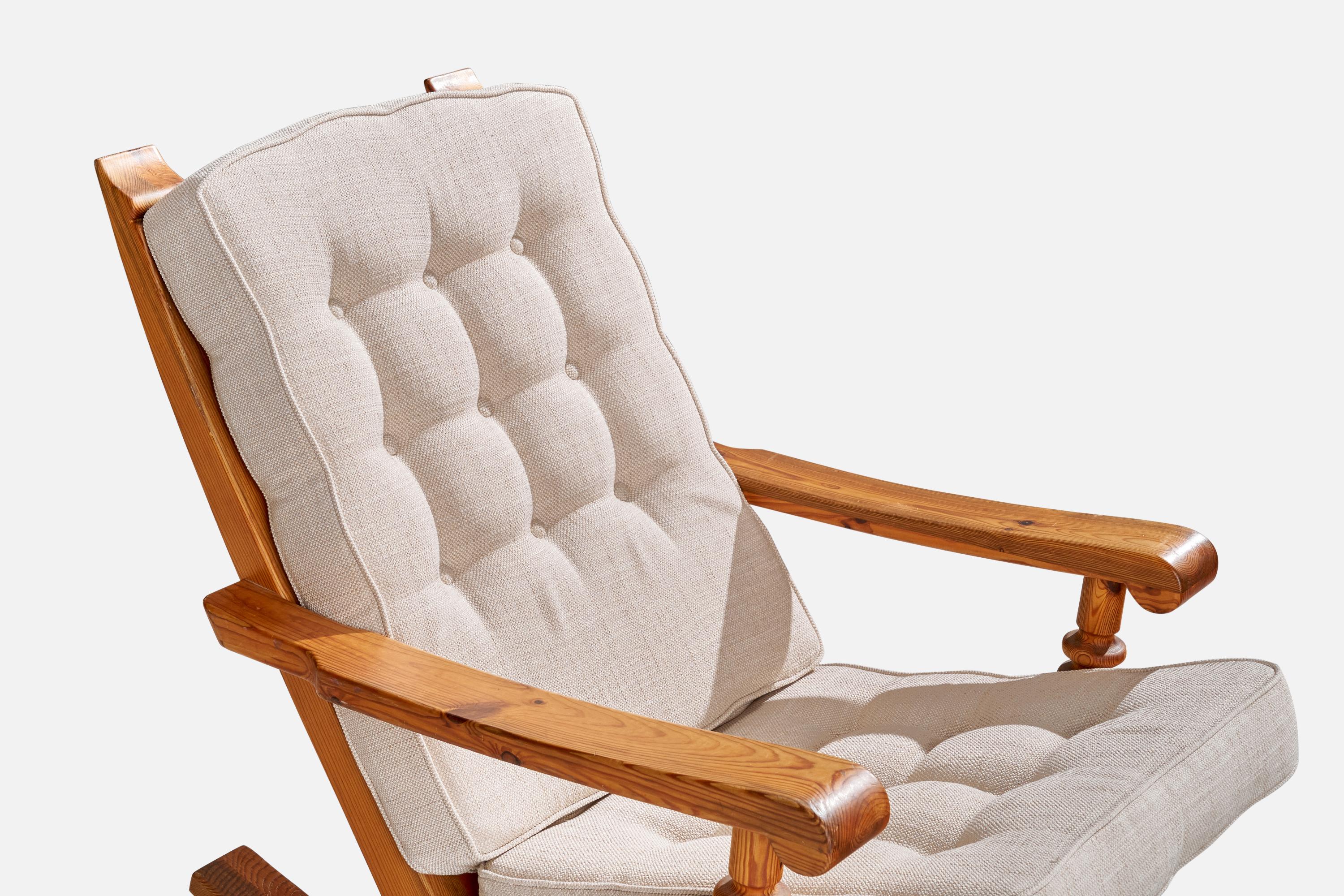 Chaises longues à bascule Collden, pin, tissu, Suède, 1970 en vente 3