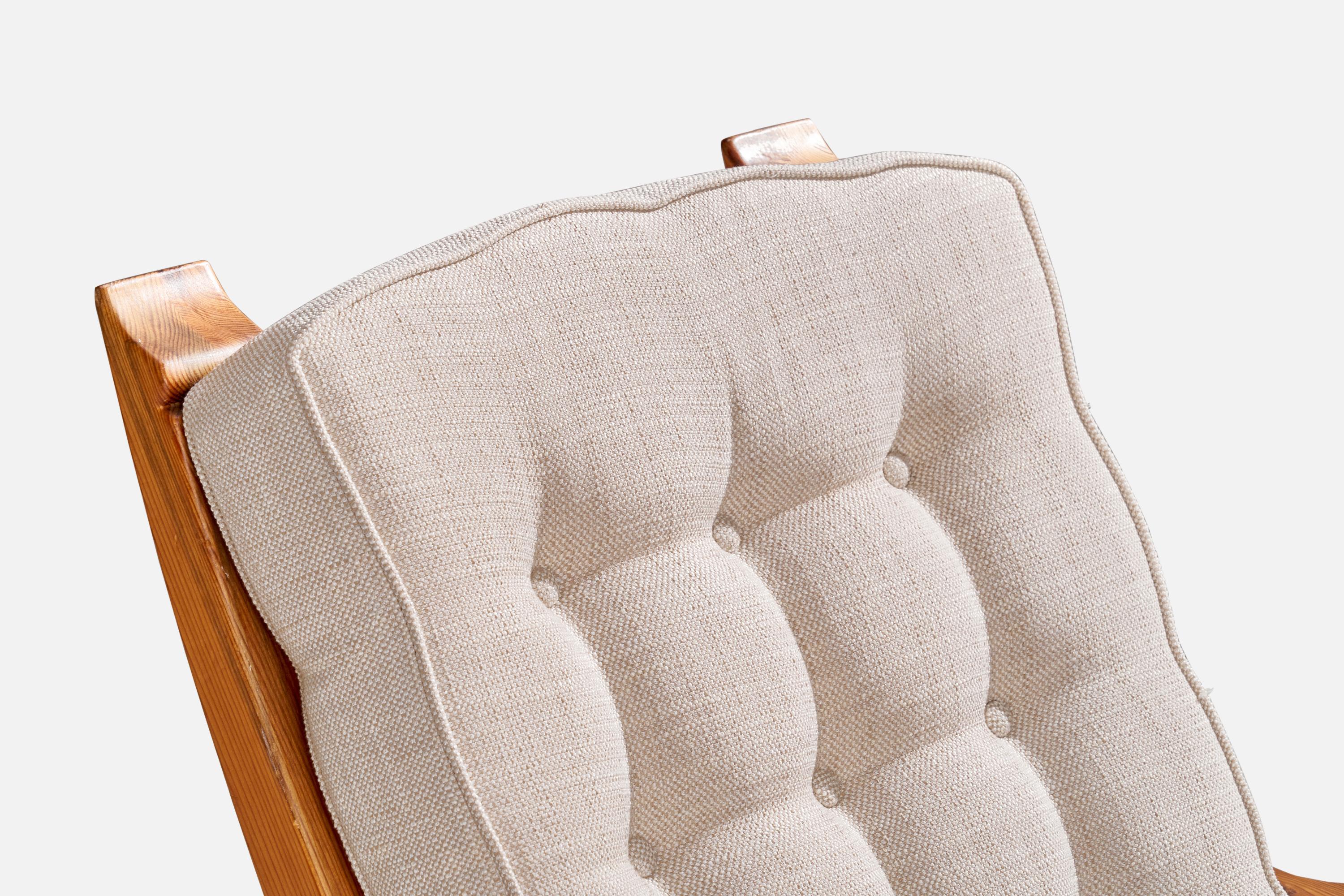 Chaises longues à bascule Collden, pin, tissu, Suède, 1970 en vente 4