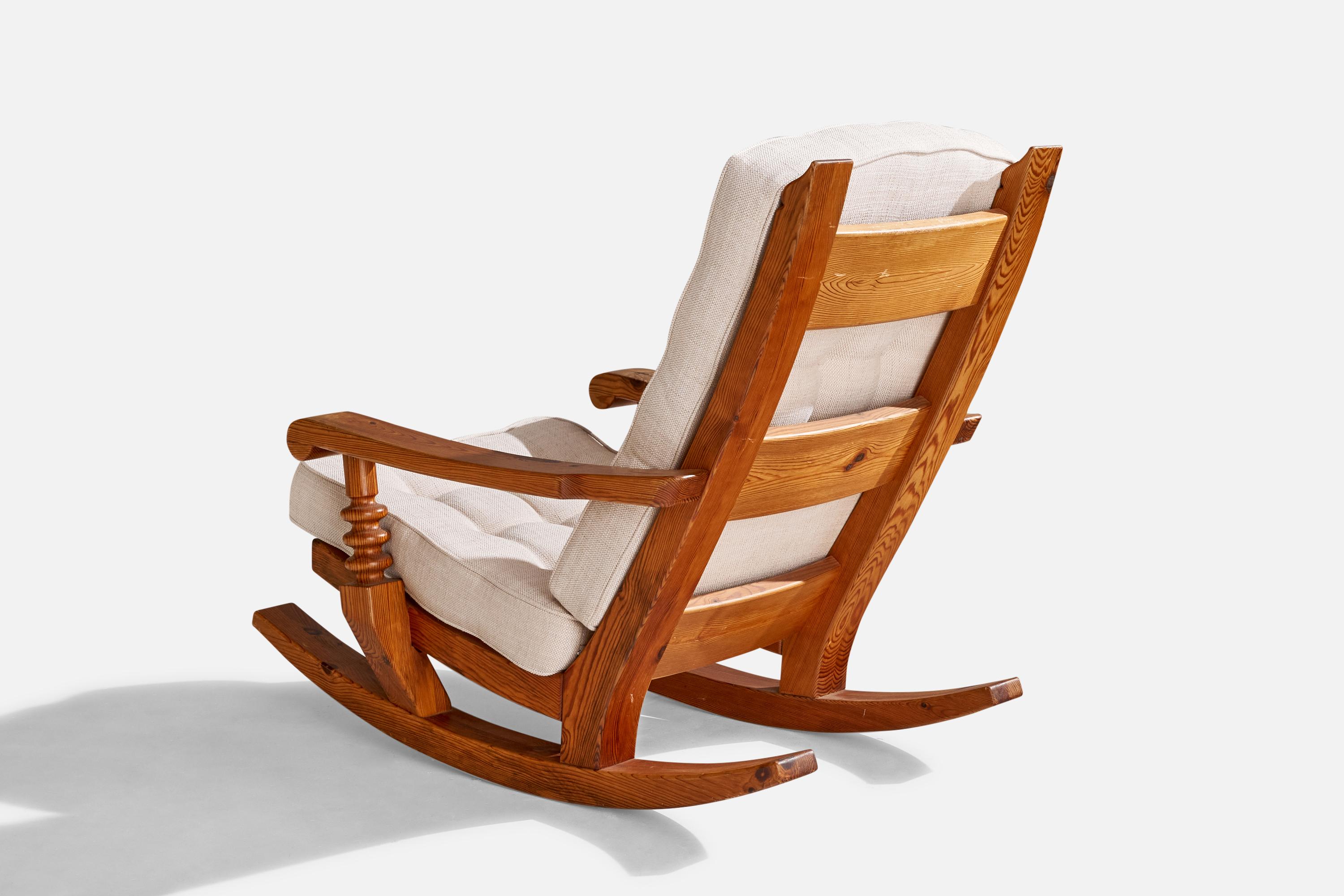 Chaises longues à bascule Collden, pin, tissu, Suède, 1970 en vente 1