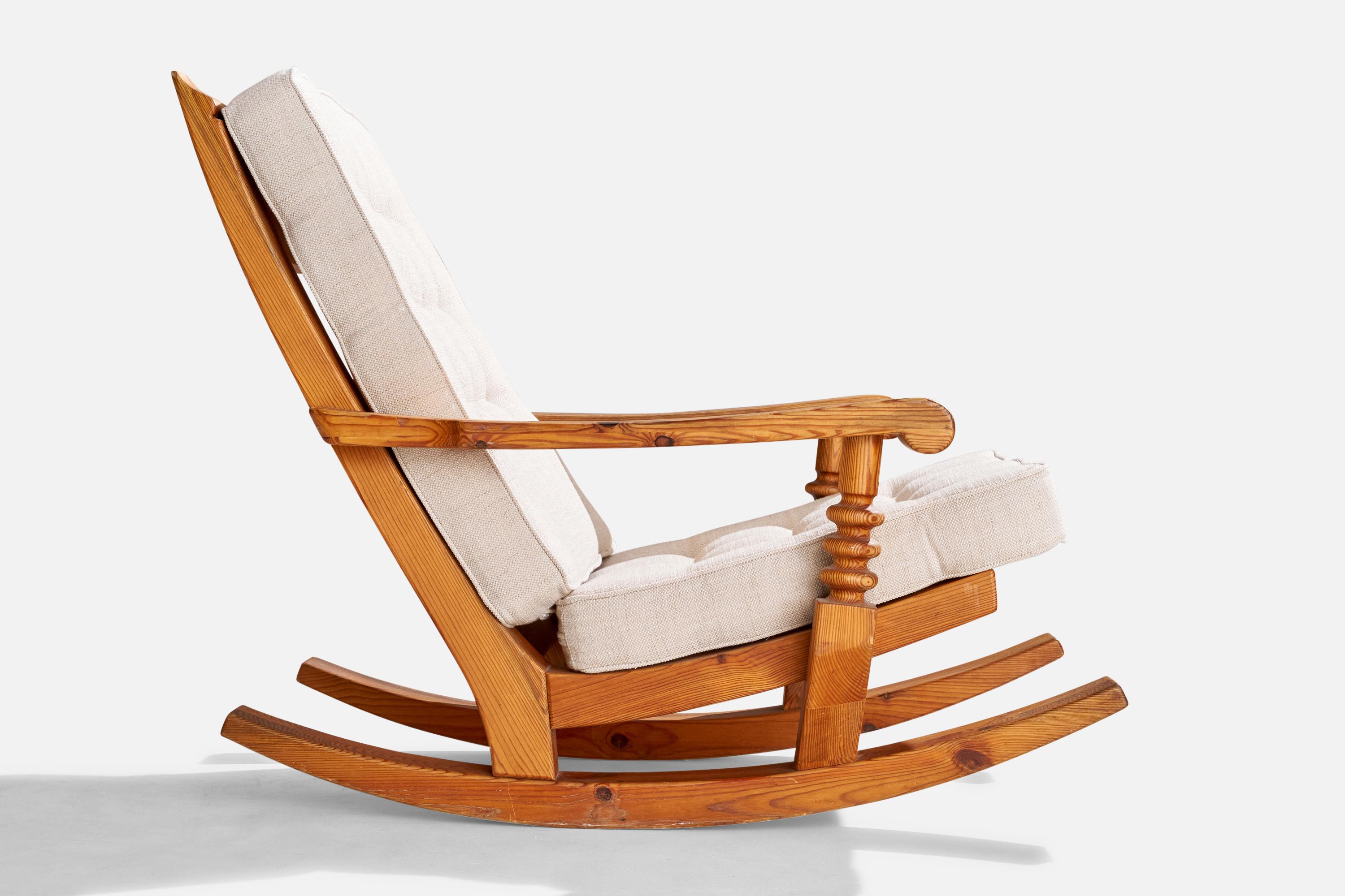 Chaises longues à bascule Collden, pin, tissu, Suède, 1970 en vente 2