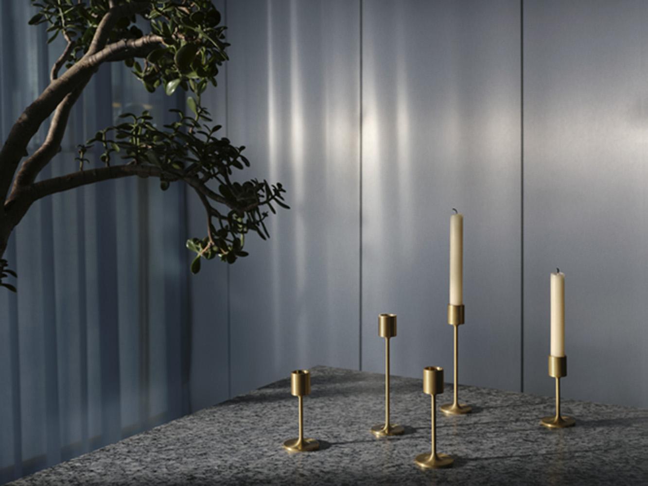 Brossé Porte-bougies de collection SC57 H11 de Space Copenhagen pour & Tradition en vente