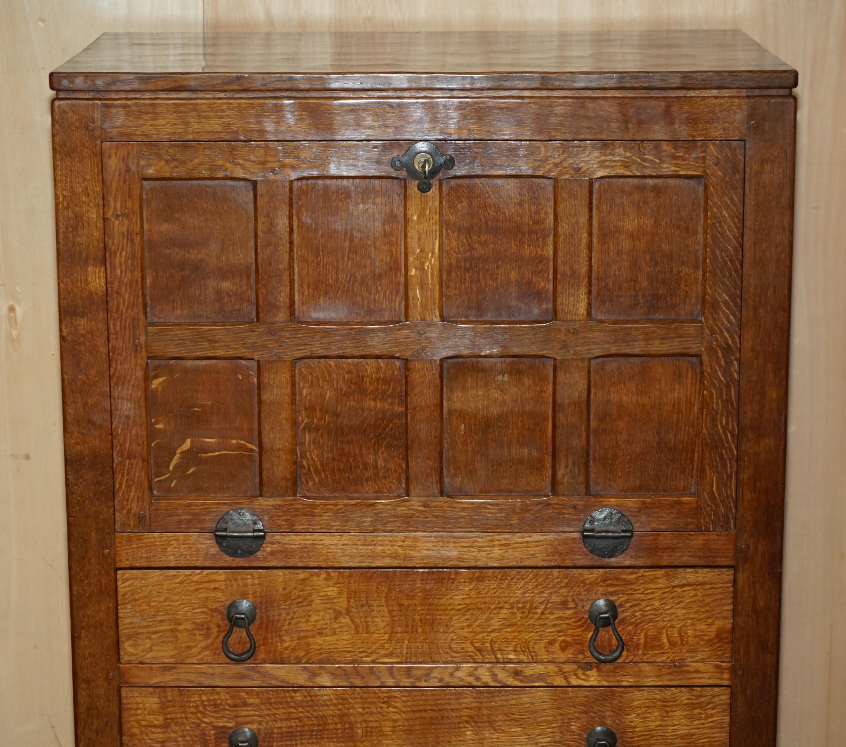 COLLECTABLE 1940's ROBERT MOUSEMAN THOMPSON BUREAU DESK DRAWERS ORIGINAL RECEIPT (Mitte des 20. Jahrhunderts) im Angebot