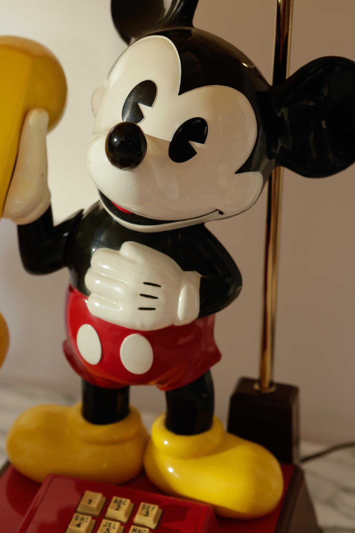 Mid-Century Modern Collectable 1970s Vintage Walt Disney Mickey Mouse Phone Lamp