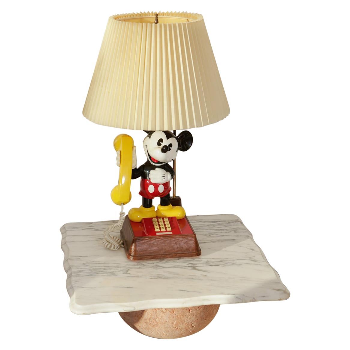Collectable 1970s Vintage Walt Disney Mickey Mouse Phone Lamp