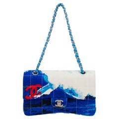Collectable 2002 Chanel Surf Line Canvas 2.55 Flap Bag