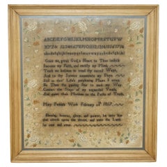 COLLECTABLE Antique ANTIQUE 1817 MARY PERKINS GEORGE III NEEDLEWORK SAMPLER
