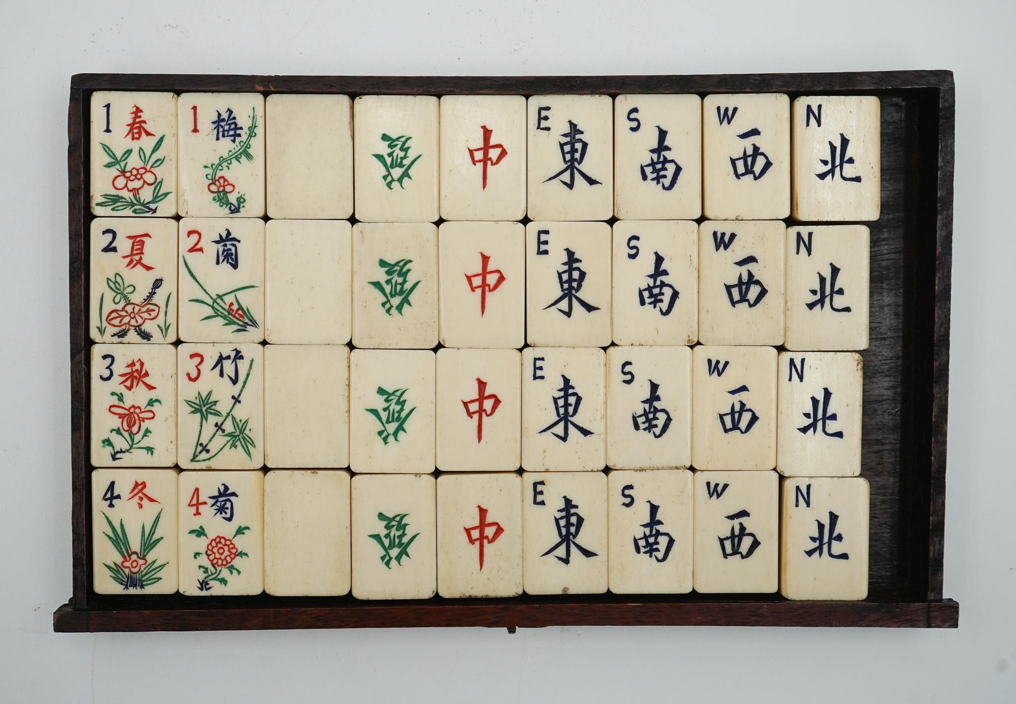 JAQUES OF LONDON MAHJONG set 144 TiLES COLLECTIONNABLE ANTIQUE CIRCA 1924 9