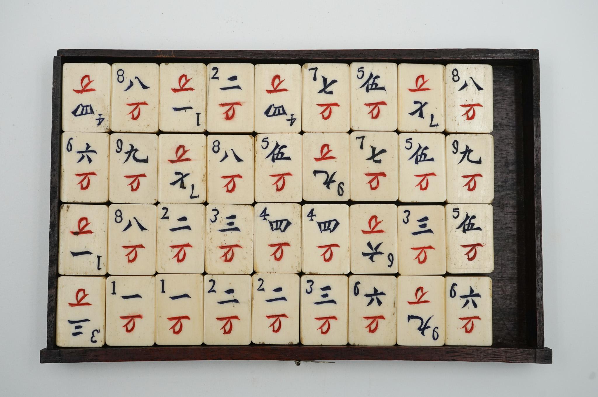 JAQUES OF LONDON MAHJONG set 144 TiLES COLLECTIONNABLE ANTIQUE CIRCA 1924 10