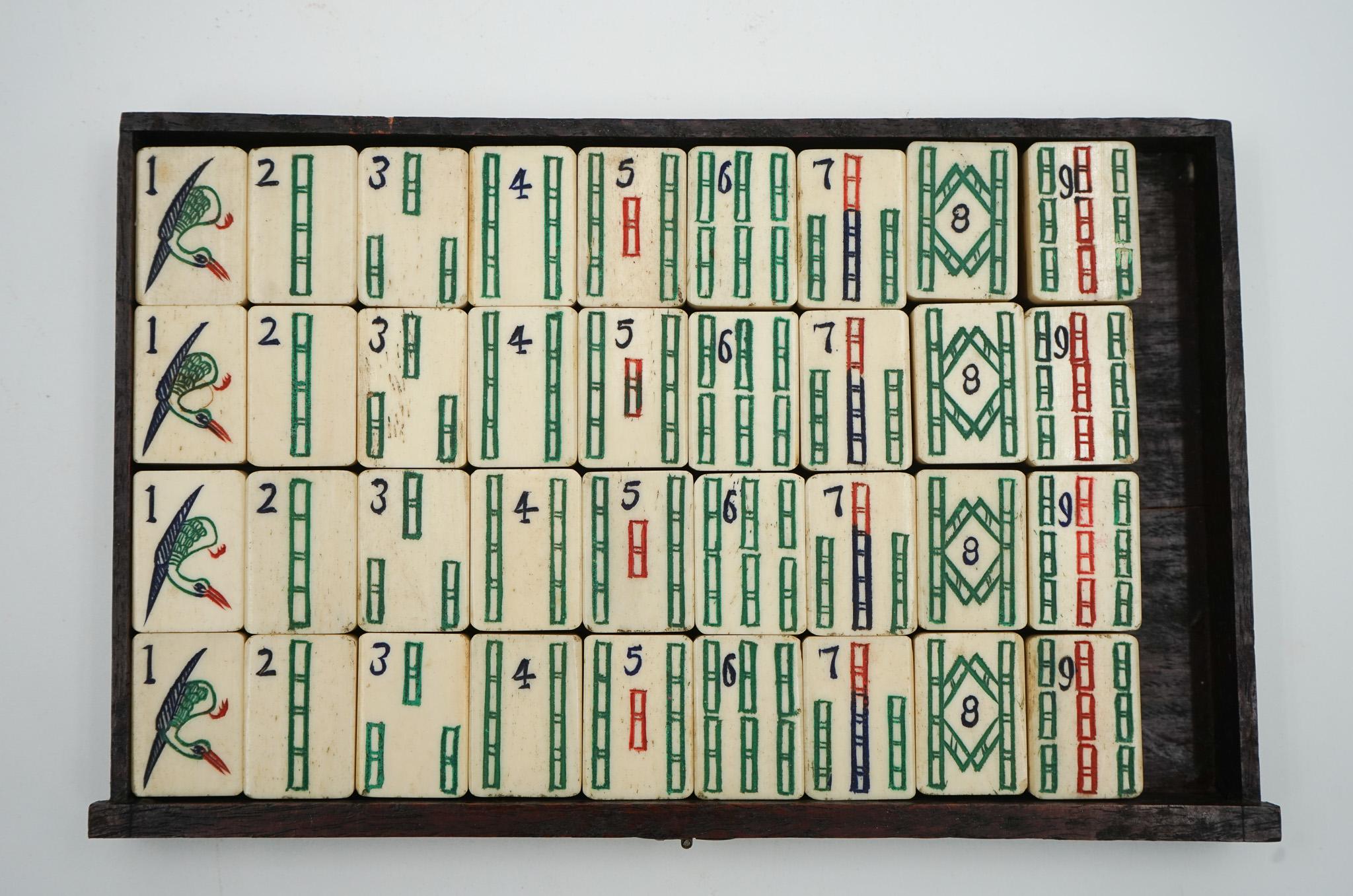 JAQUES OF LONDON MAHJONG set 144 TiLES COLLECTIONNABLE ANTIQUE CIRCA 1924 11