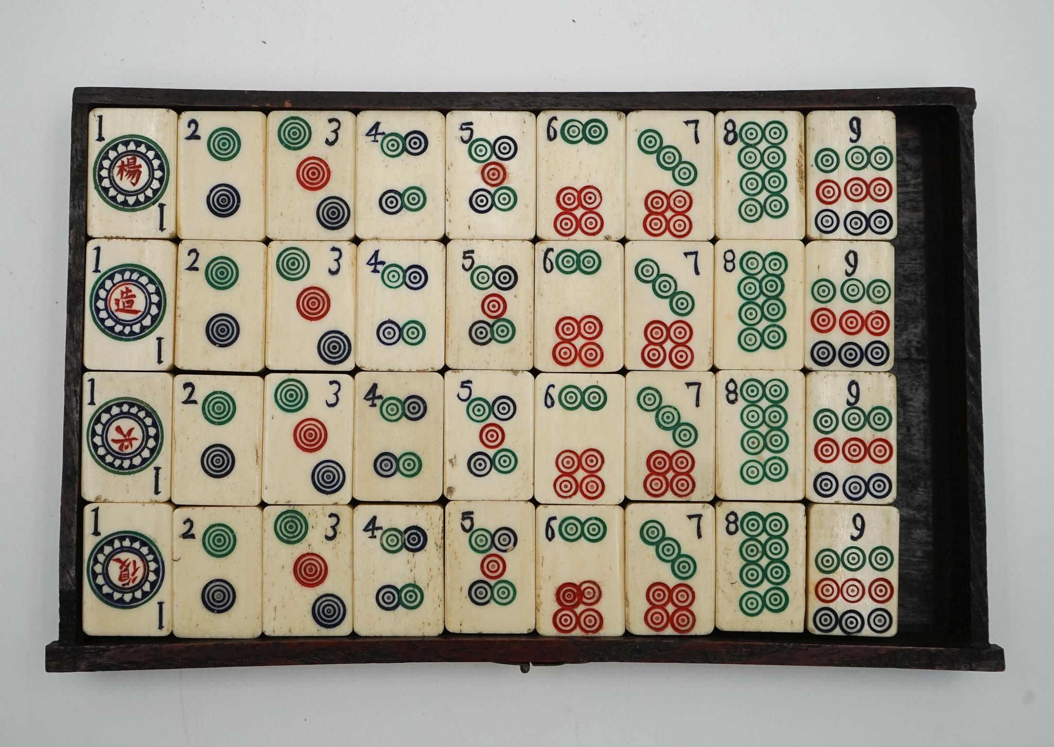 JAQUES OF LONDON MAHJONG set 144 TiLES COLLECTIONNABLE ANTIQUE CIRCA 1924 12