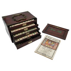 COLLECTABLE ANTIQUE CIRCA 1924 JAQUES OF LONDON MAHJONG SET 144 TiLES