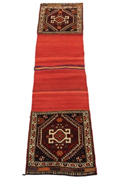 Collectable Antique Khorjin Runner Traditional Handwoven Saddle Bag