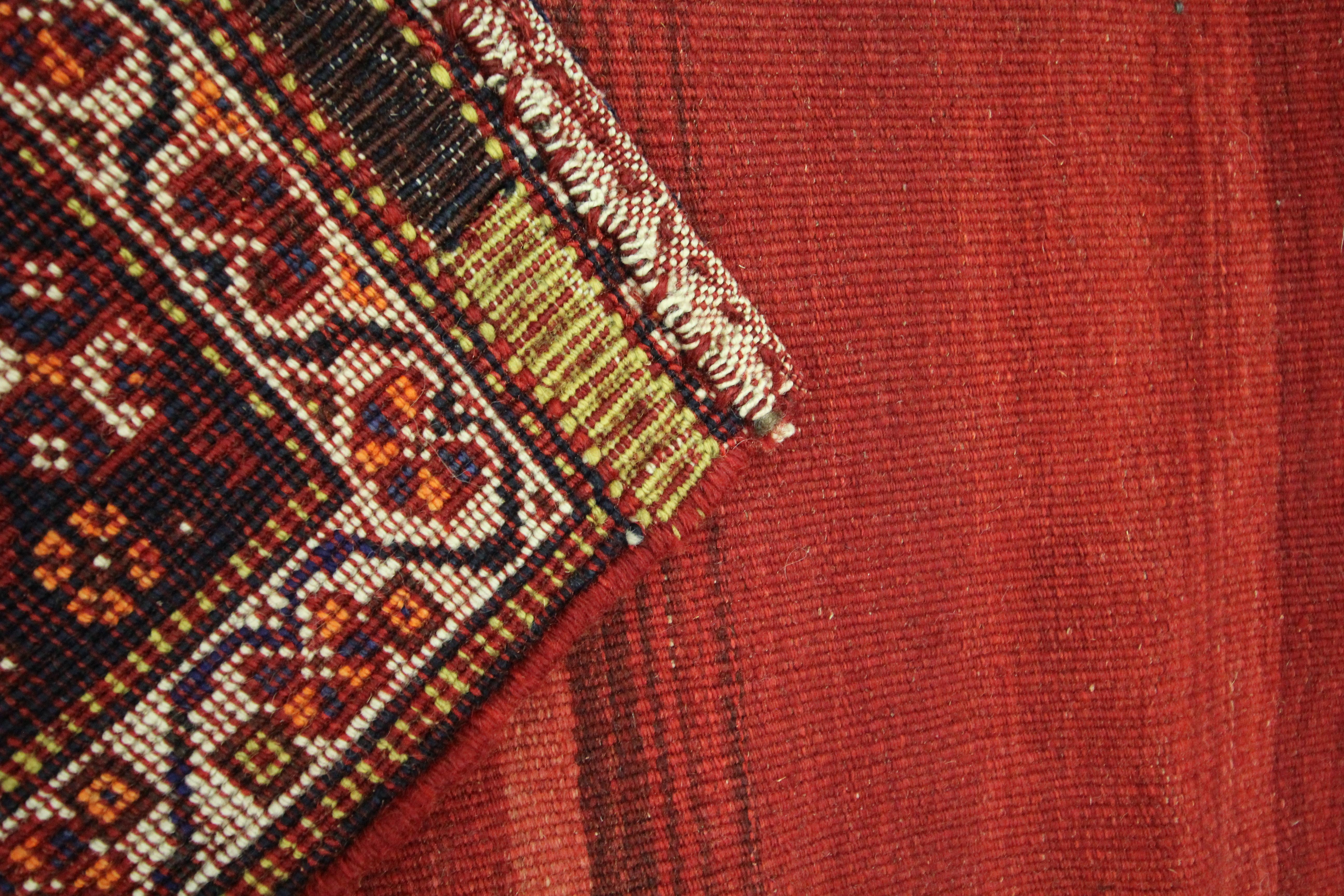 Wool Collectable Antique Khorjin Runner Traditional Handwoven Saddle Bag For Sale