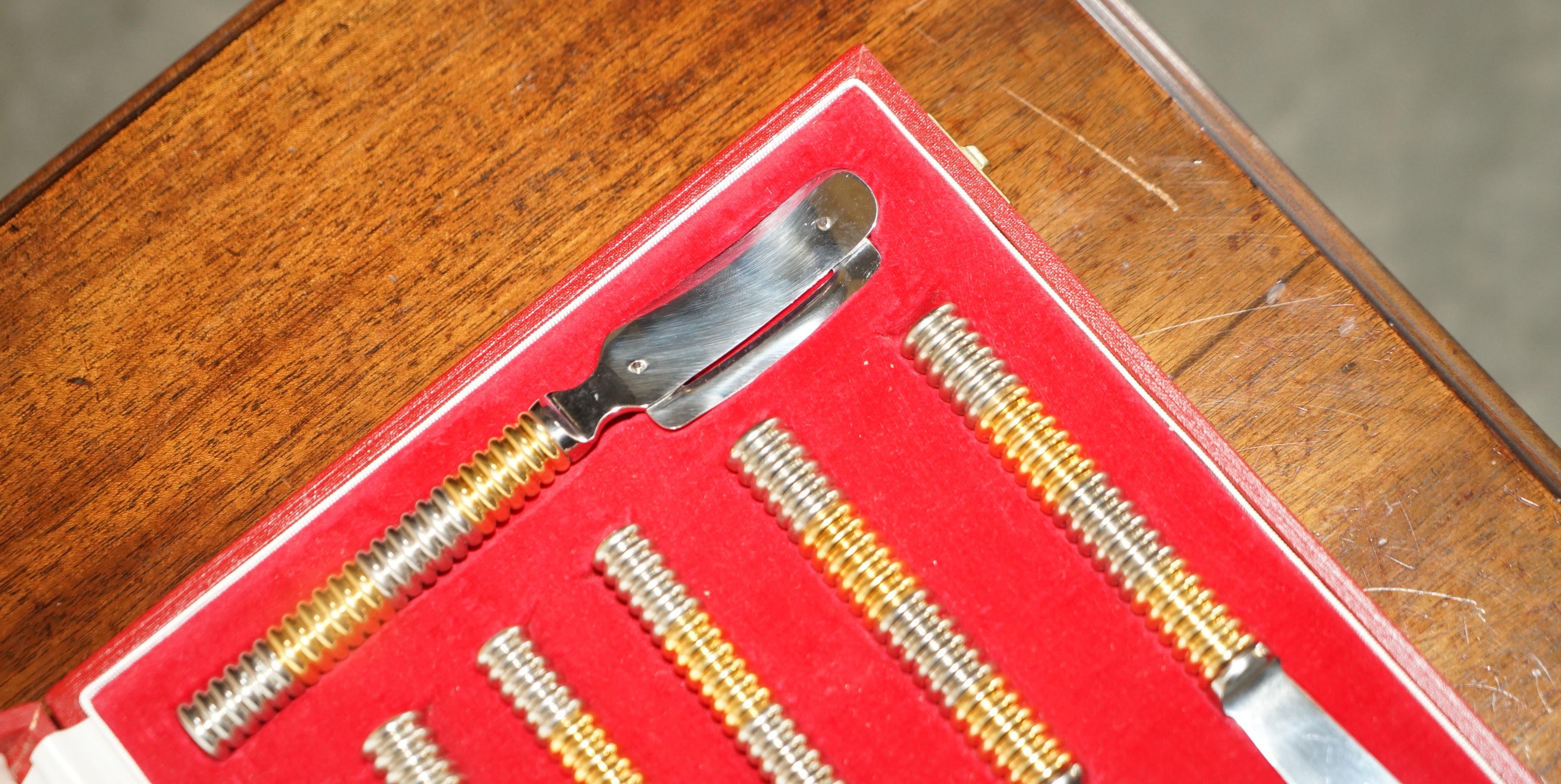 Collectable Asprey London Antique Art Deco Cheese Wine & Nut Cutlery Tool Set 12