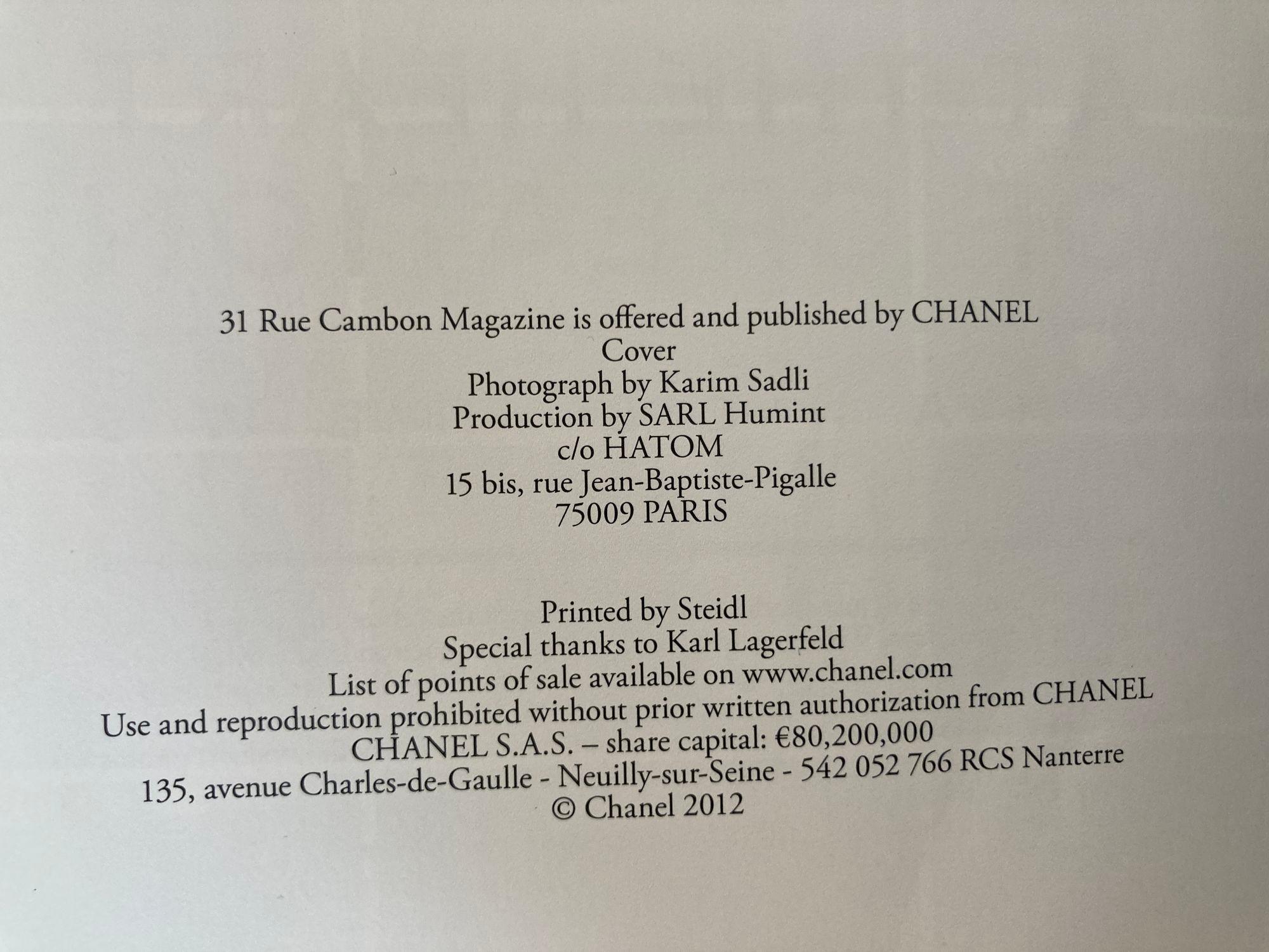 Chanel 31 Rue Cambon Magazine Catalogue de collection 2012 Karl Lagerfeld en vente 2