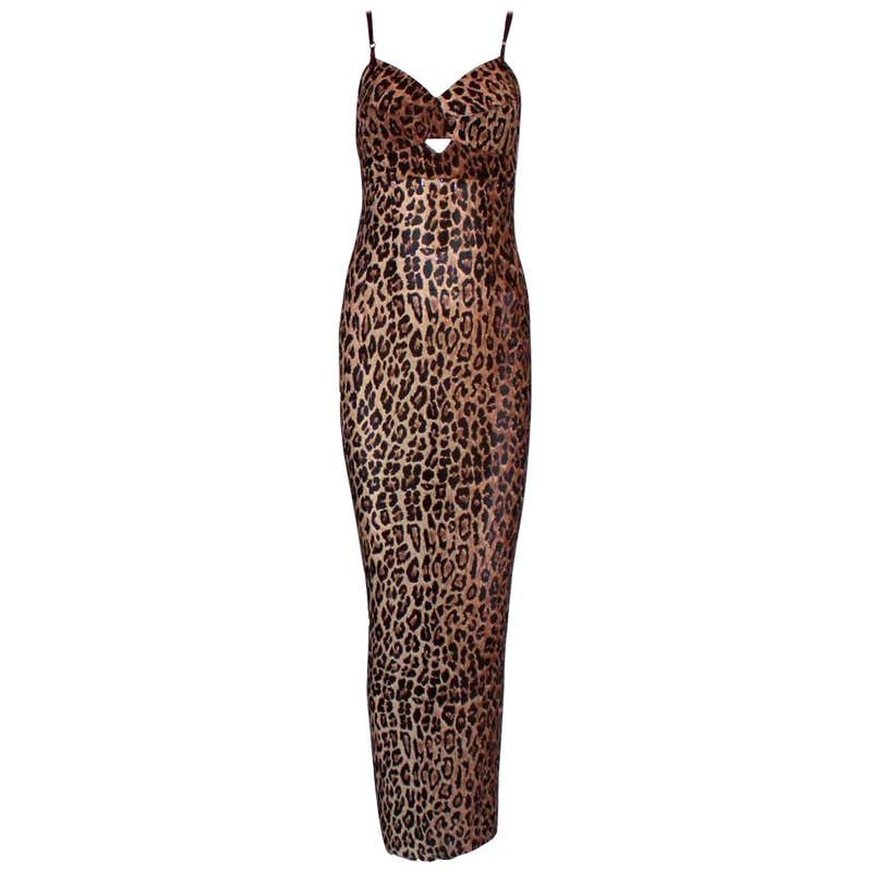 Collectable Dolce And Gabbana Vintage Cheetah Leopard Print Maxi Dress Gown At 1stdibs Dolce
