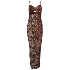 Collectable Dolce & Gabbana Vintage Cheetah Leopard Print Maxi Dress Gown