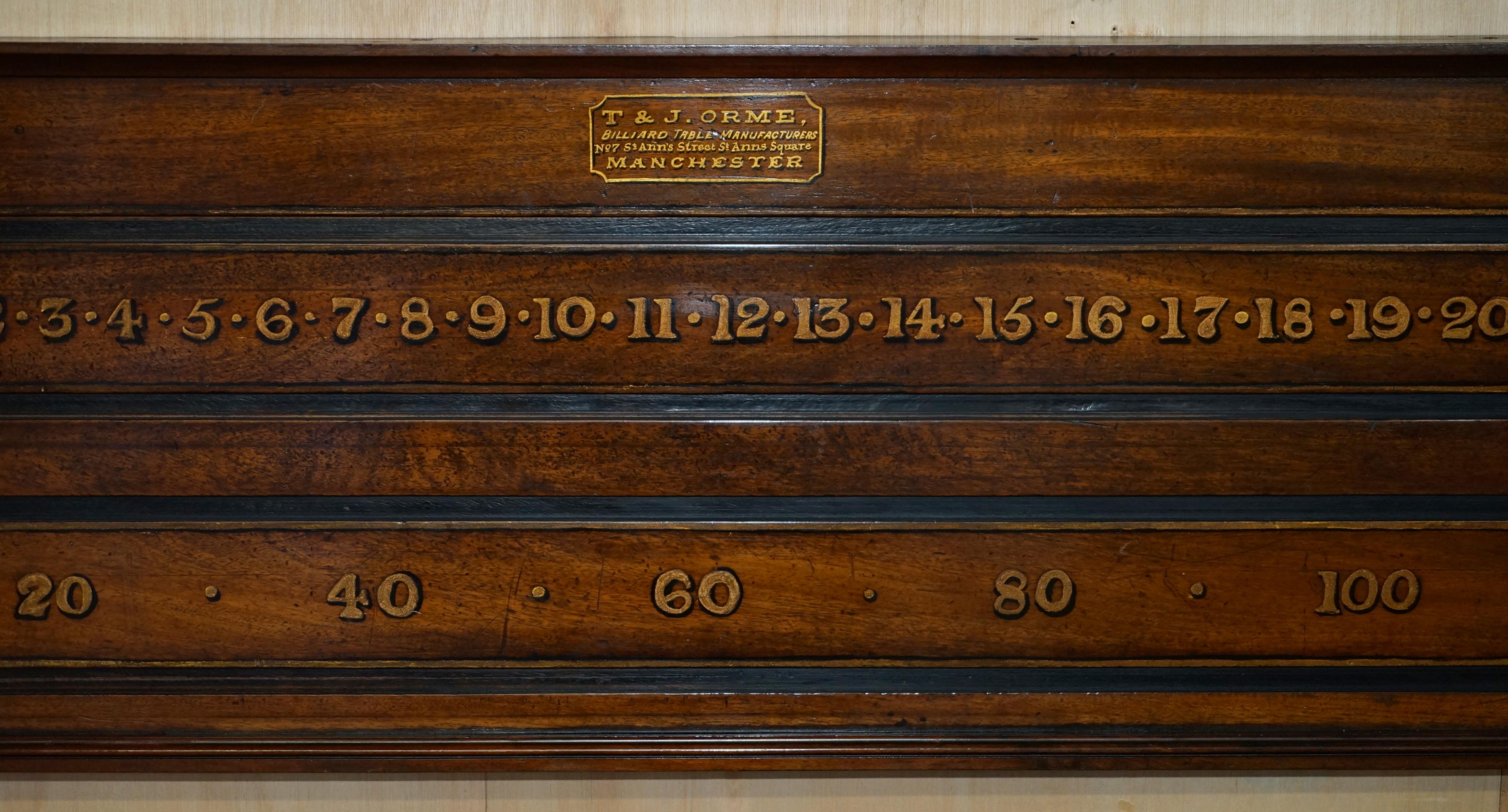 COLECCIONABLE EST 1848 T&J ORME MANCHESTER ANTiQUE VICTORIAN SNOOKER SCOREBOARD Victoriano temprano en venta