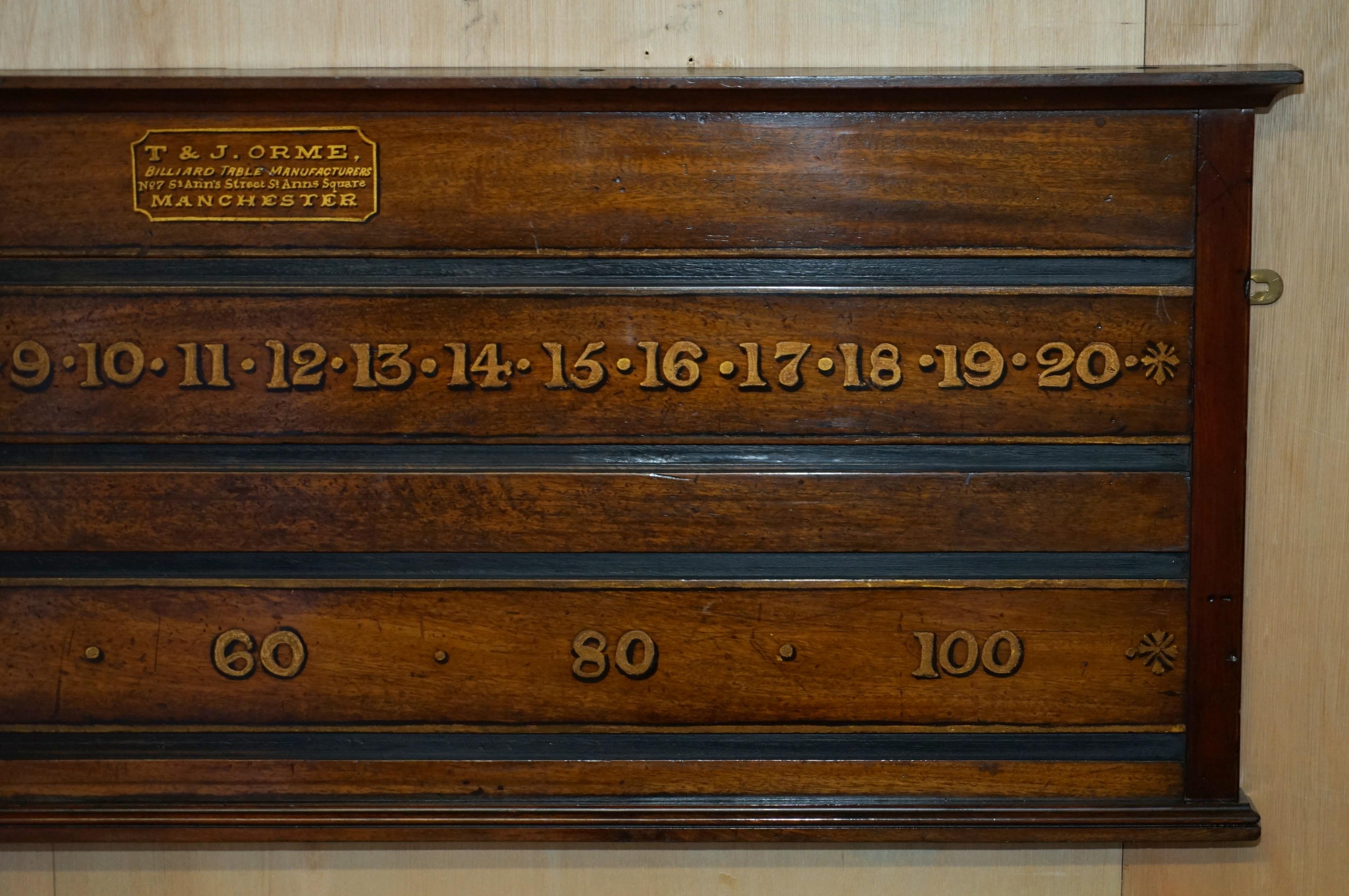 COLECCIONABLE EST 1848 T&J ORME MANCHESTER ANTiQUE VICTORIAN SNOOKER SCOREBOARD Inglés en venta