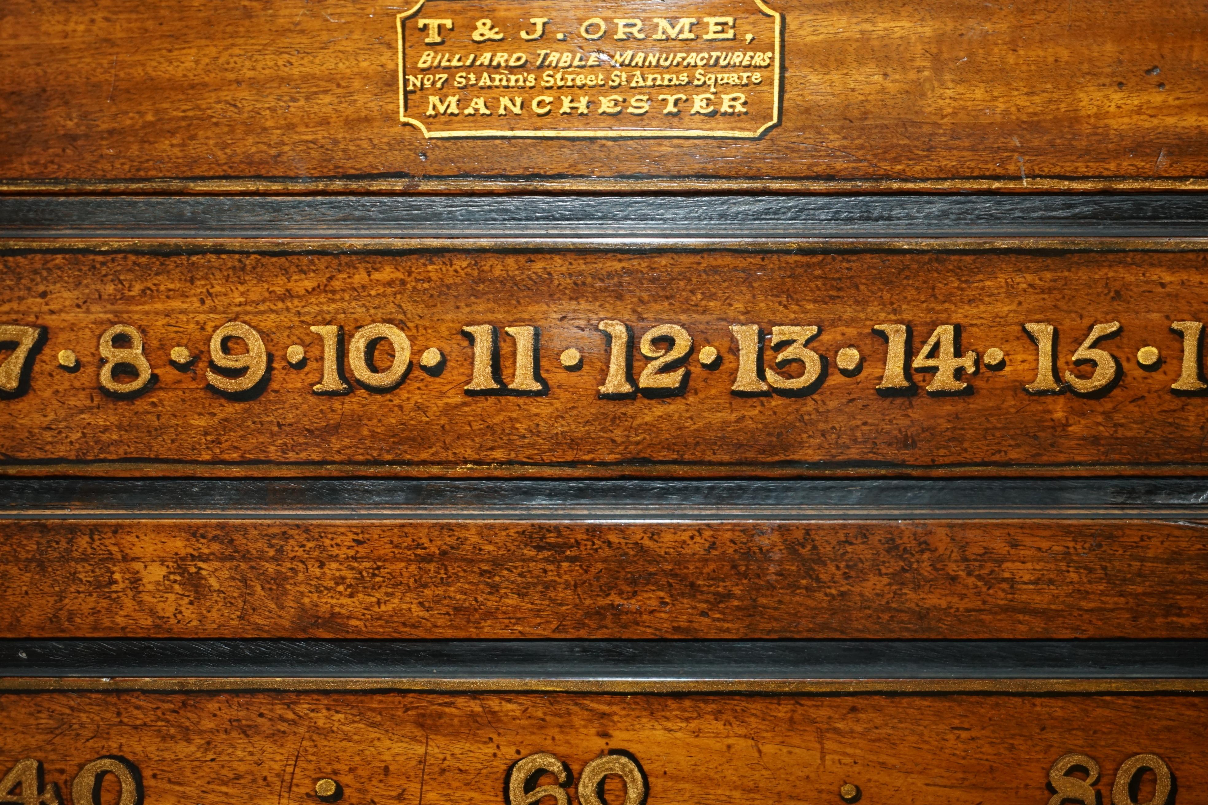 COLECCIONABLE EST 1848 T&J ORME MANCHESTER ANTiQUE VICTORIAN SNOOKER SCOREBOARD Madera dura en venta
