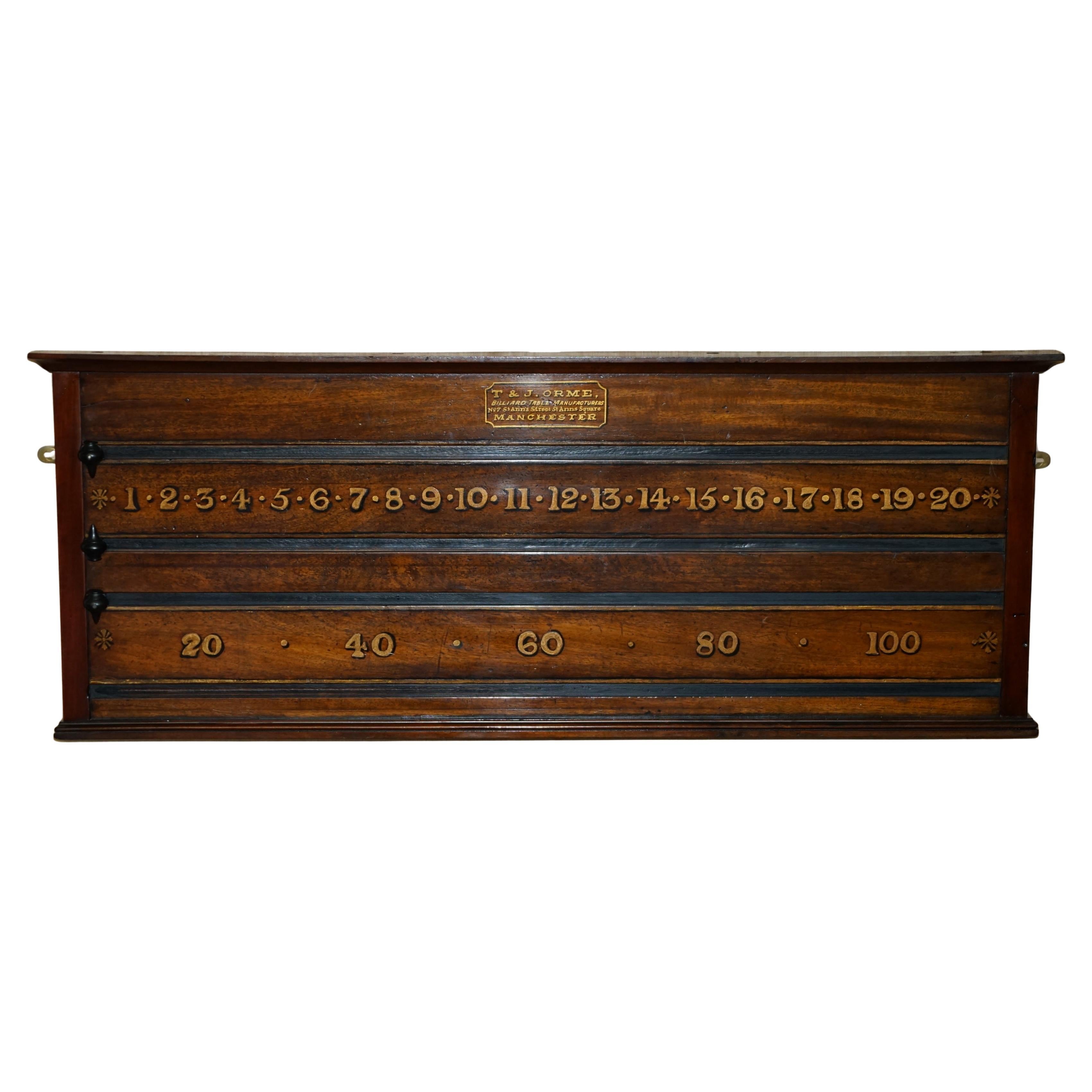 COLECCIONABLE EST 1848 T&J ORME MANCHESTER ANTiQUE VICTORIAN SNOOKER SCOREBOARD