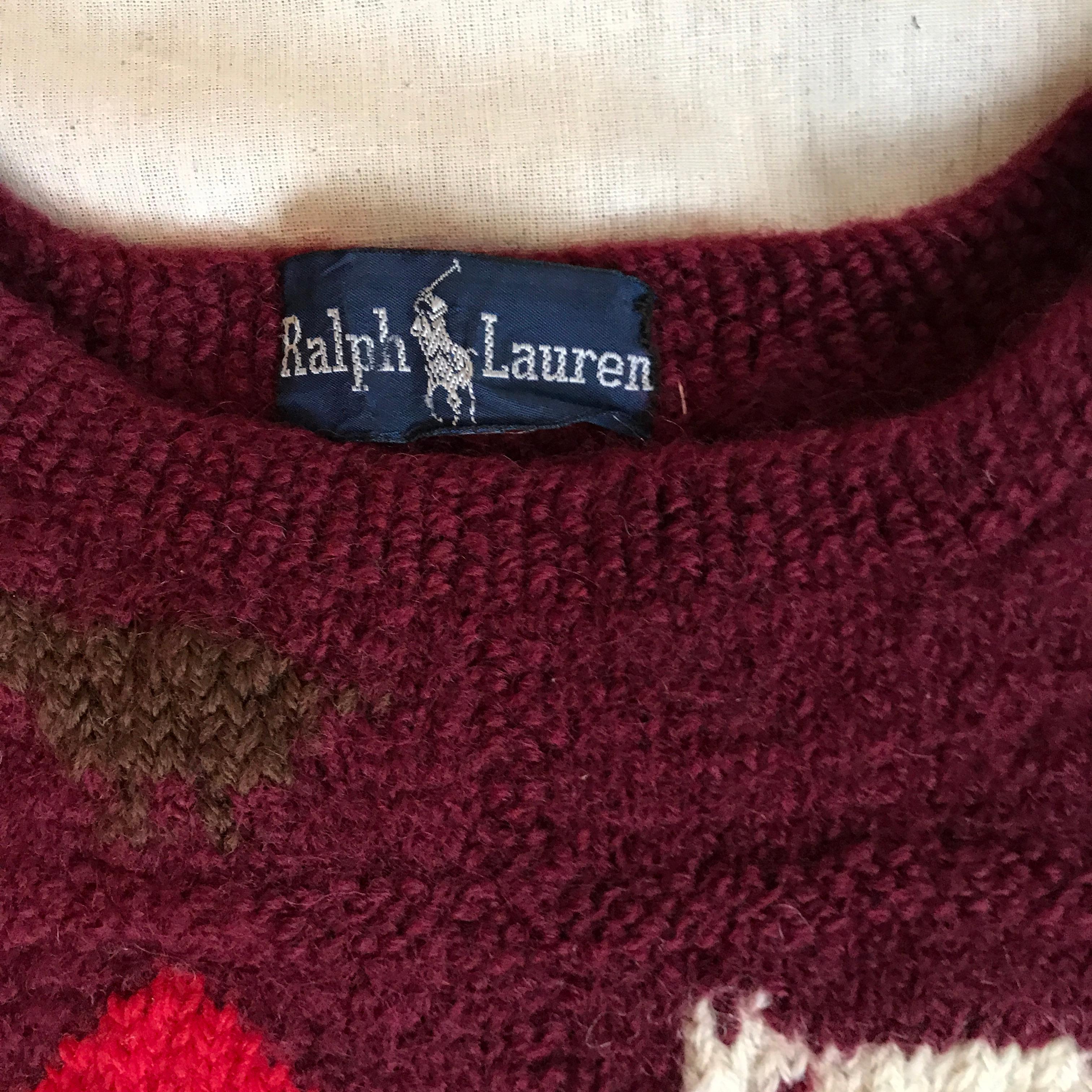 Highly collectable vintage Ralph Lauren sweater from 1982. Hand Knitted shetland wool dated 1982 (RL 82) This sweater is a classic bit of Americana. 