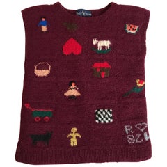 Retro Collectable Ralph Lauren Hand Knitted "American Sampler" Sweater from 1982