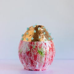 Collectible Vase Gold Handpainted Coralla Maiuri Modern New Decoration