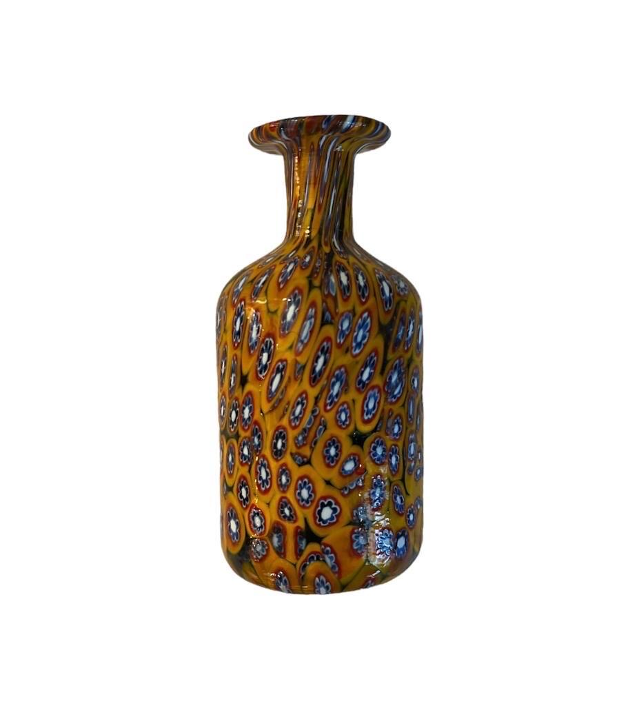 Collectable Vintage Fratelli Toso Murano Murrine Millefiori, Art Glass Vase In Good Condition For Sale In Paris, France