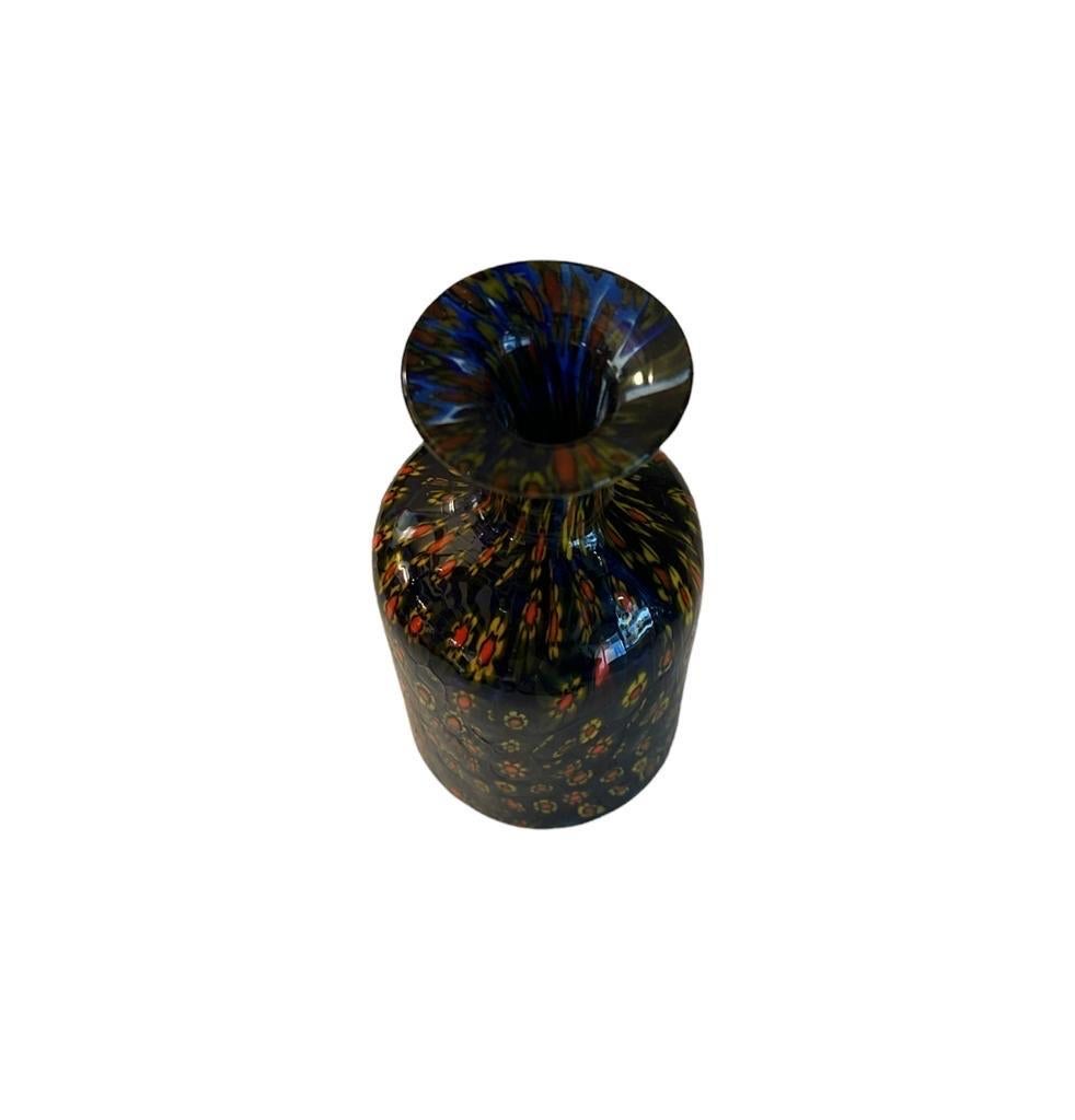 Collectable vintage Fratelli Toso Murano Murrine Millefiori, Art Glass Vase In Good Condition In Paris, France