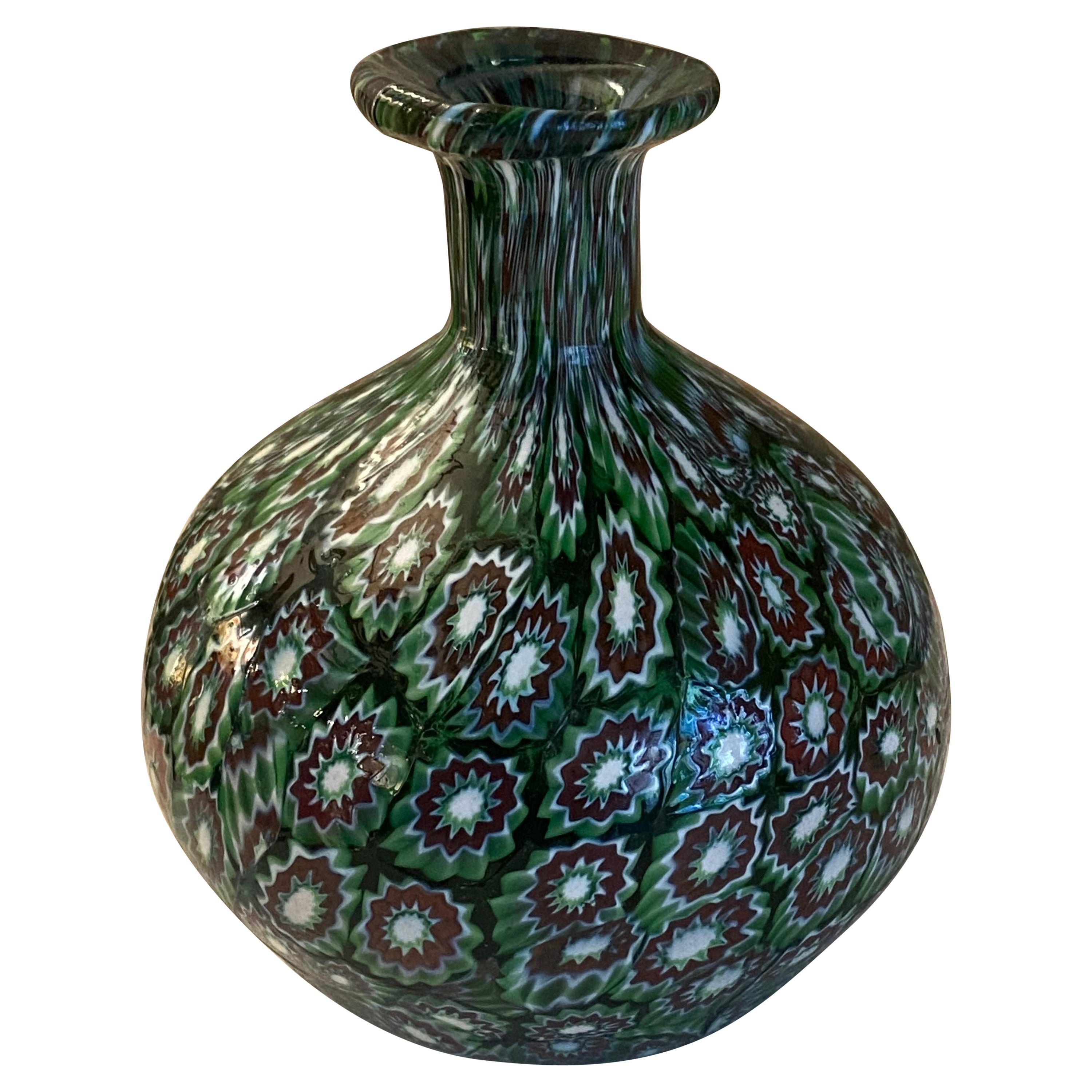The Collective vintage Fratelli Toso Murano Murrine Millefiori, Art Glass Vase