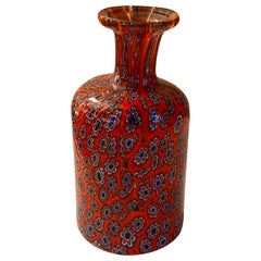 Jarrón vintage de colección Fratelli Toso Murano Murrine Millefiori, Art Glass Vase