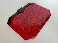 Collectable Vintage Isabel Canovas Red “Snake Skin” Handbag of the 80s.