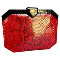  Collectable Vintage Isabel Canovas Red “Snake Skin” Handbag of the 80s.