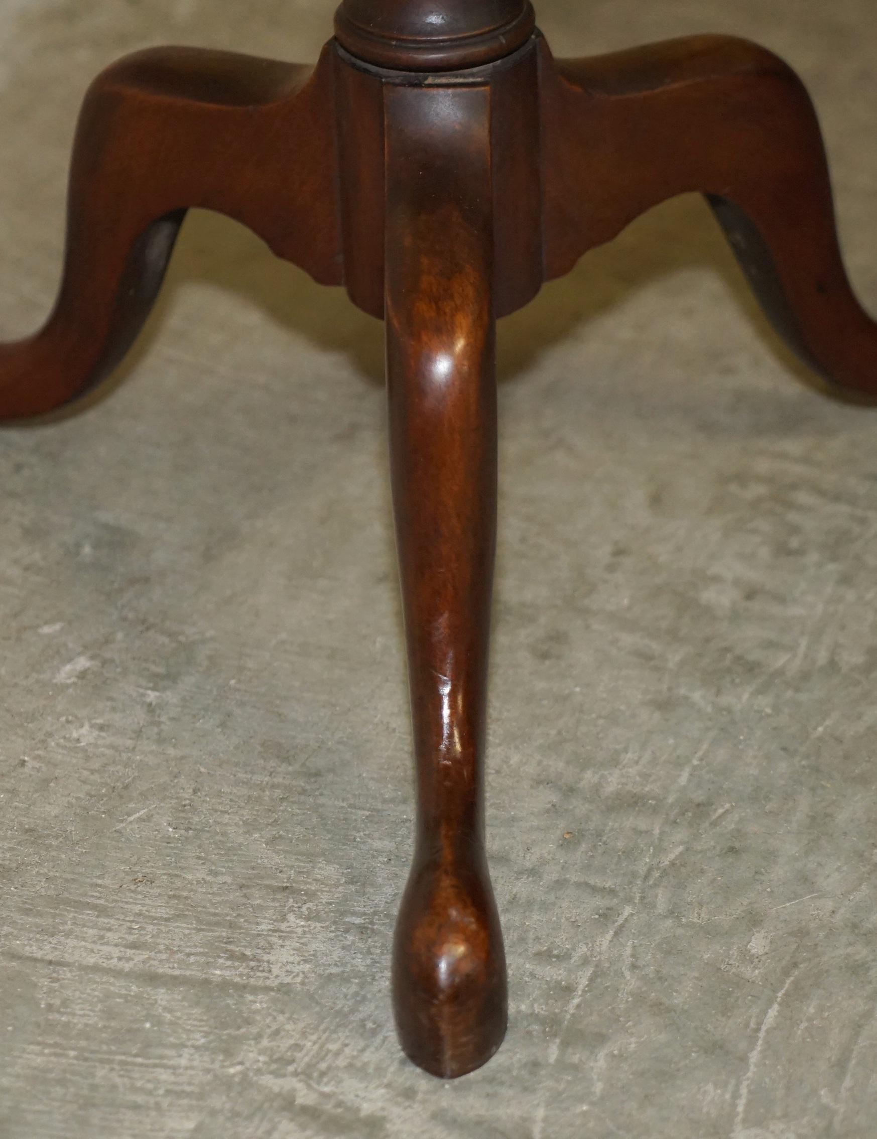 The Collective Vintage Sheraton Revive Hardwood Tripod Side End Lamp Wine Table 5