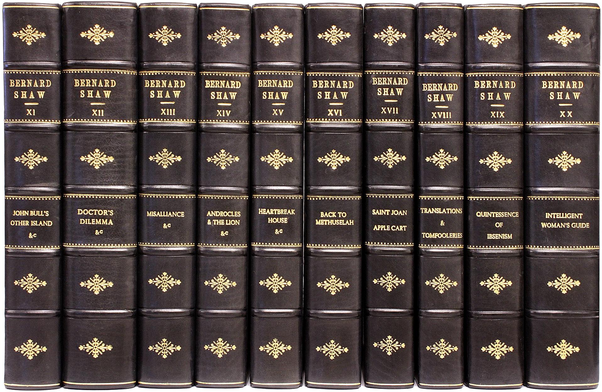 AUTOR: SHAW, George Bernard. 

TITEL: The Collected Works Of George Bernard Shaw.

VERLAG: NY: Wm. H. Wise & Company, 1930.

BESCHREIBUNG: DIE AYOT ST. LAWRENCE-AUSGABE. 30 Bände, 9-1/4